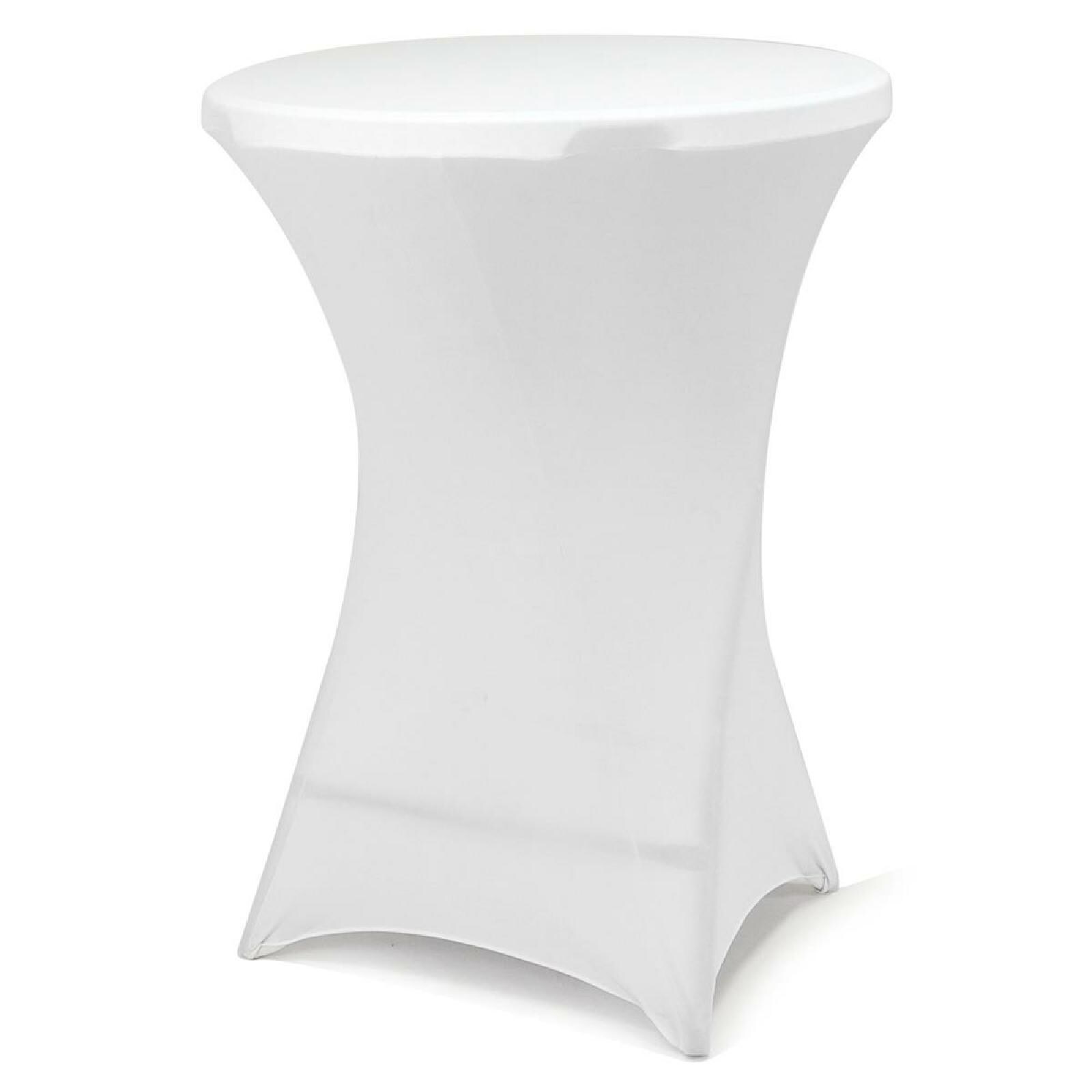VCM Husse für Stehtisch   Stretch 80 x 80 x 110 cm   weißer Tischschutz   Stoffbezug | 04051814389375