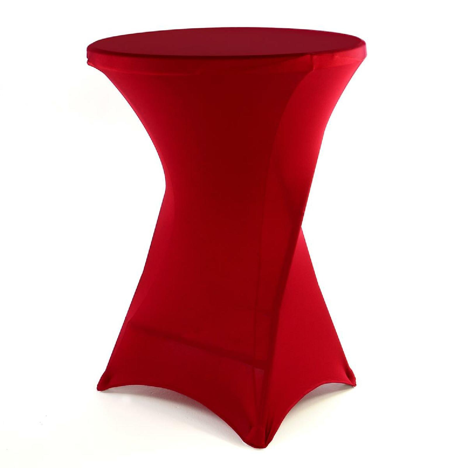 VCM Husse für Stehtisch   Stretch 80 x 80 x 110 cm   roter Tischschutz   Stoffbezug | 04051814389382