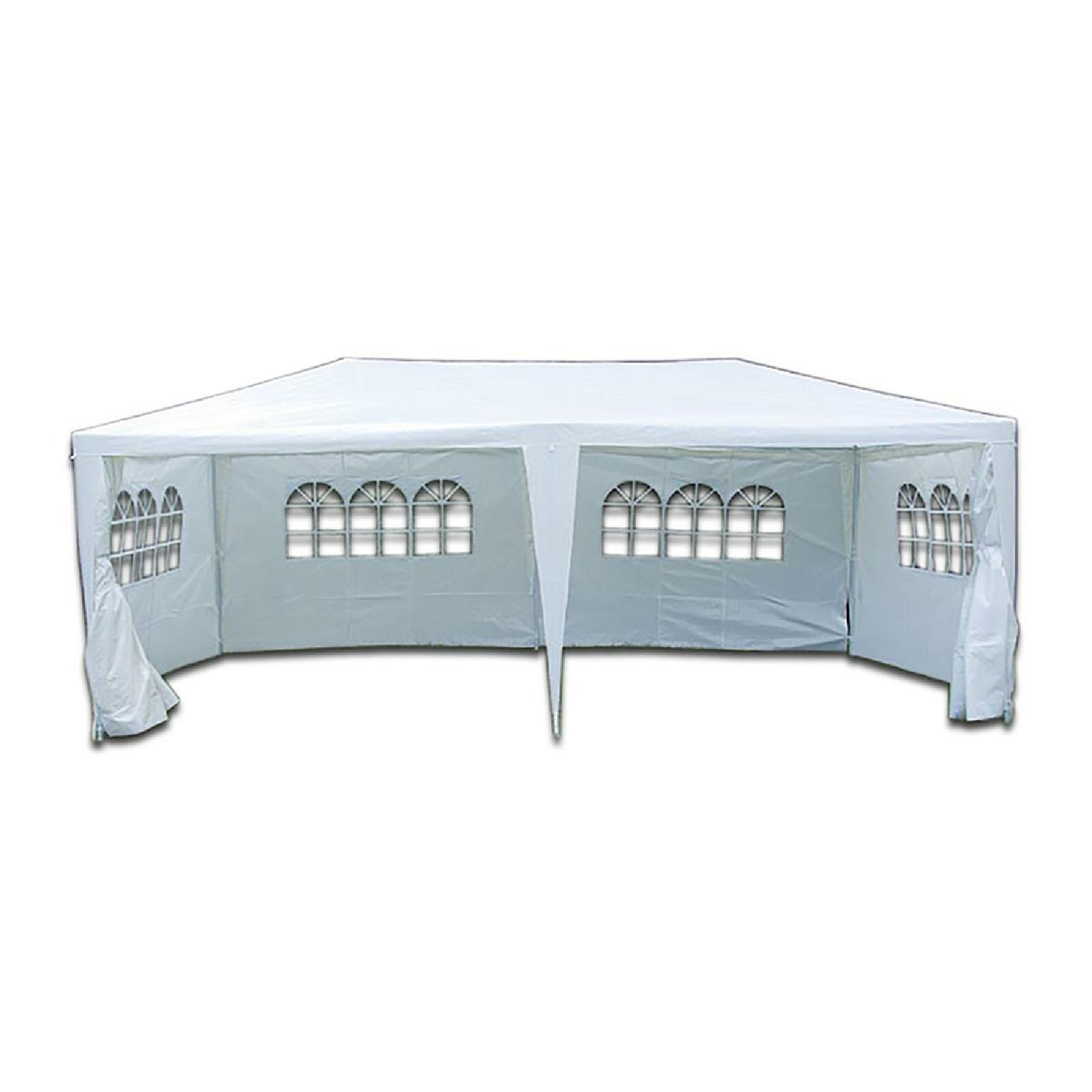 VCM Pavillon | Ma&szlig;e ca. 3x6 m | wasserabweisende 110g / m&sup2; PE Plane | Partyzelt mit Seitenteilen | Gartenzelt mit Stahlgestell | Festivalzelt | Wei&szlig; - Bild 1