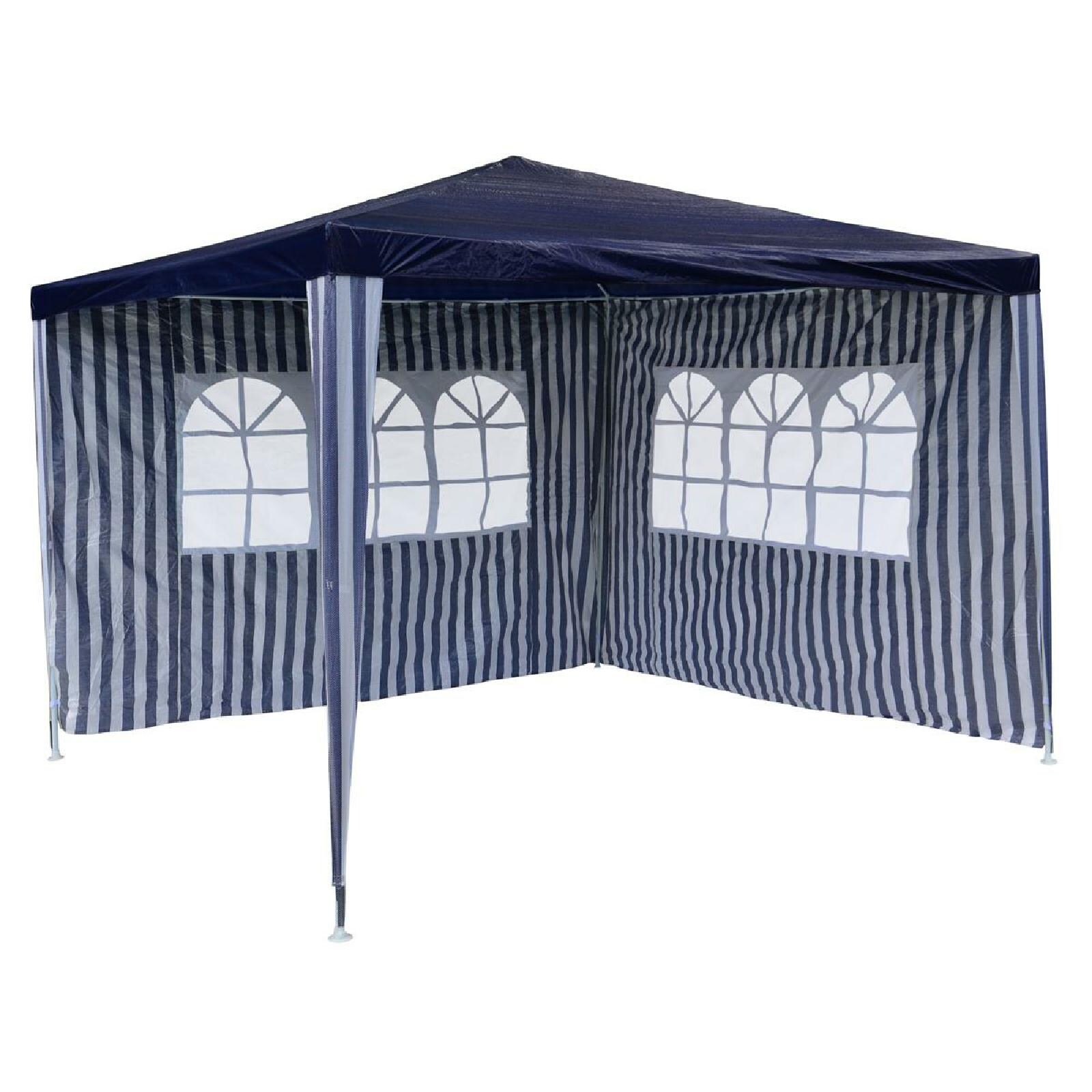 VCM Pavillon Maße ca. 3x3 m wasserabweisende 110g / m² PE Plane Partyzelt Gartenzelt Blau