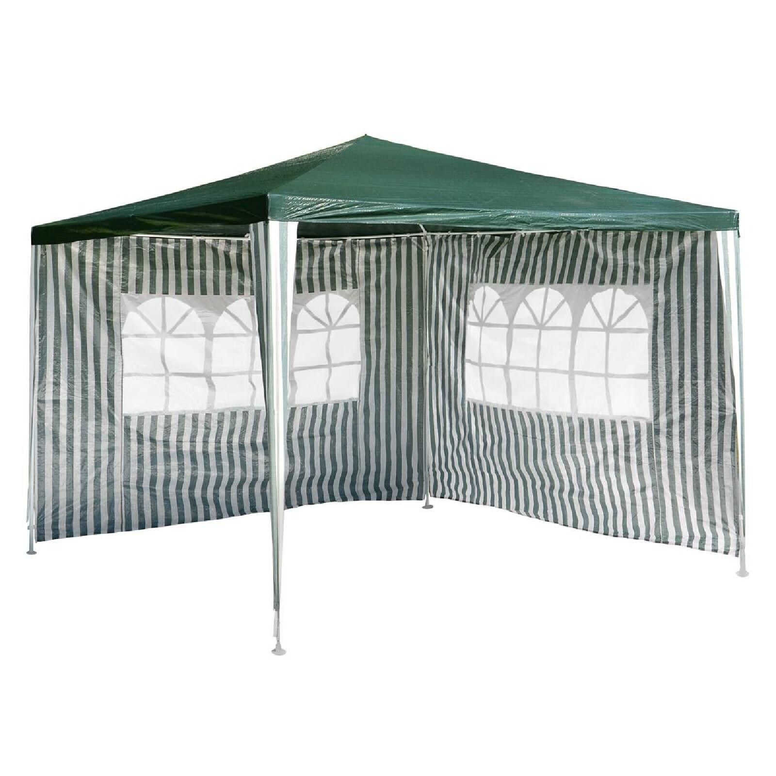 VCM Pavillon Maße ca. 3x3 m wasserabweisende 110g / m² PE Plane Partyzelt Gartenzelt Grün