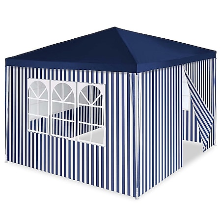 VCM Pavillon Partyzelt 3x3m blau weiß wasserdicht 4 Seitenteile Gartenzelt Eventzelt - Bild 1