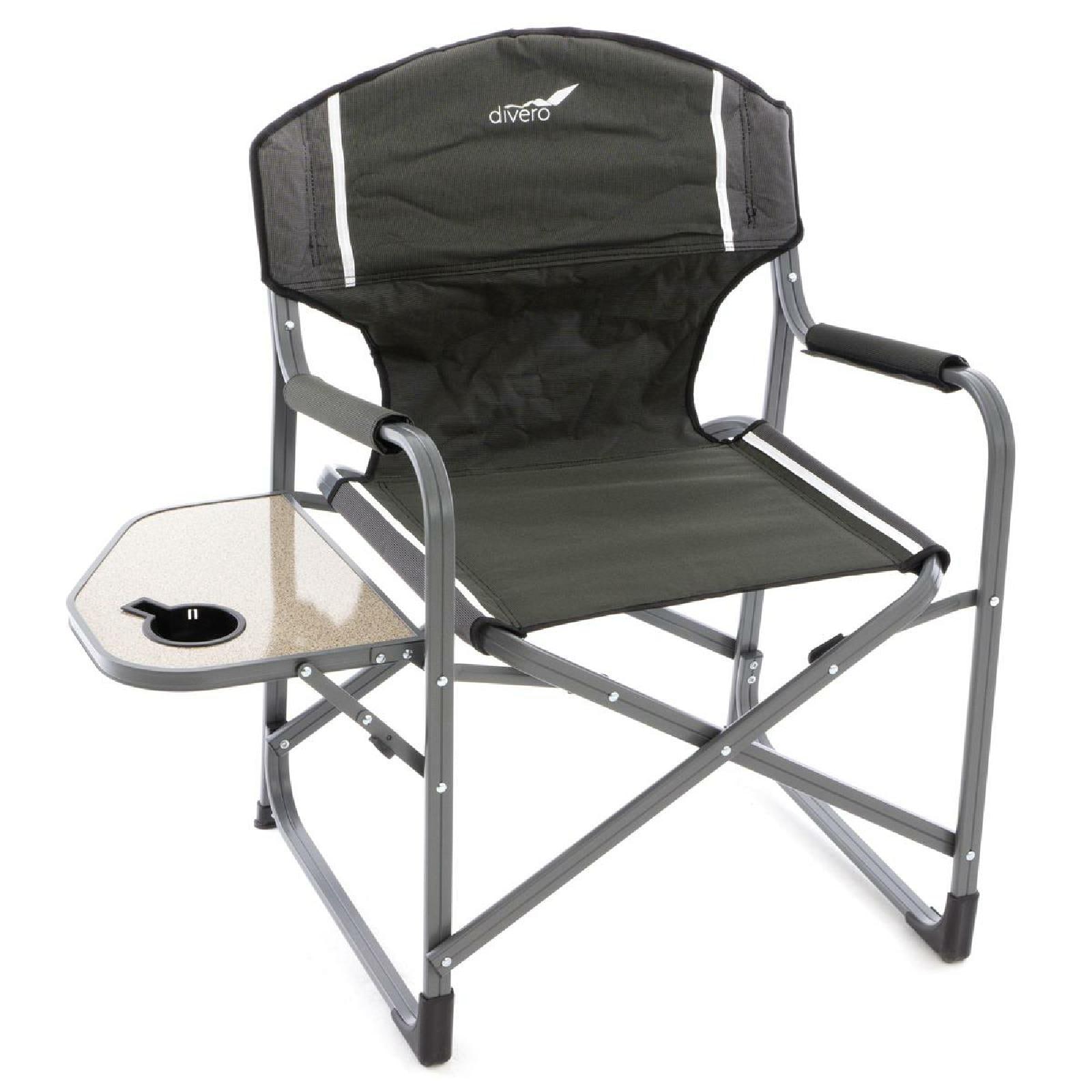 VCM 2er Set Angelstuhl Regiestuhl Campingstuhl Strandstuhl | Armlehne mit Getr&auml;nkehalter | klappbar | schwarz | Ma&szlig;e H. 87xT. 51x B. 59 cm - Bild 1