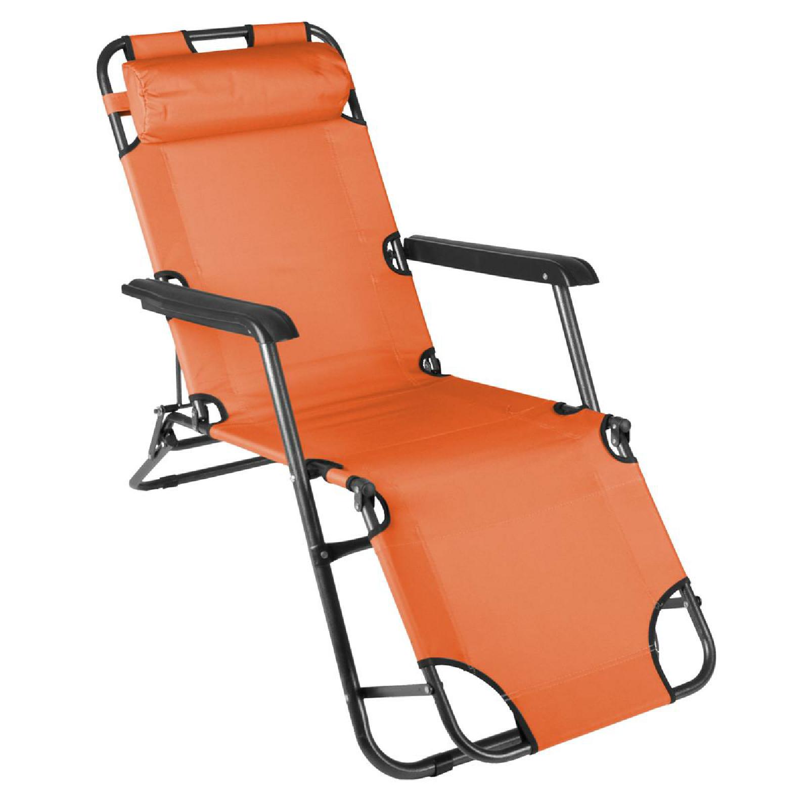 VCM Sonnenliege | Gartenliege | Ma&szlig;e ca. 155 x 46 cm | Gartenliege klappbar | Gartenm&ouml;bel | Sonnenstuhl | Orange - Bild 1