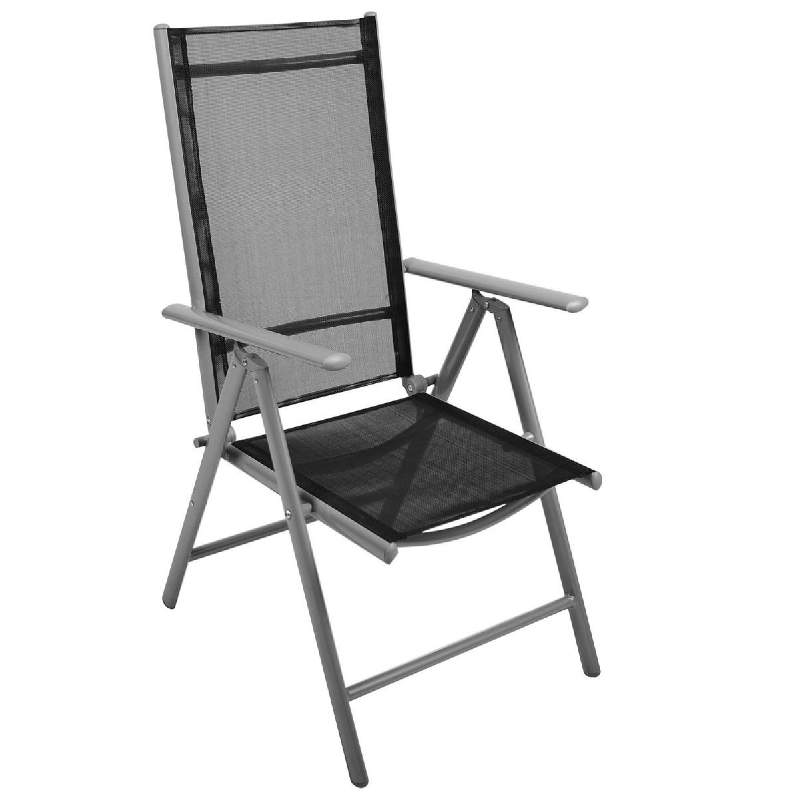 VCM Gartenstuhl Campingstuhl Liegestuhl Sitzm&ouml;bel Klappstuhl | schwarz | klappbar | Ma&szlig;e H. 105 x B.  56 x  T. 65 cm - Bild 1