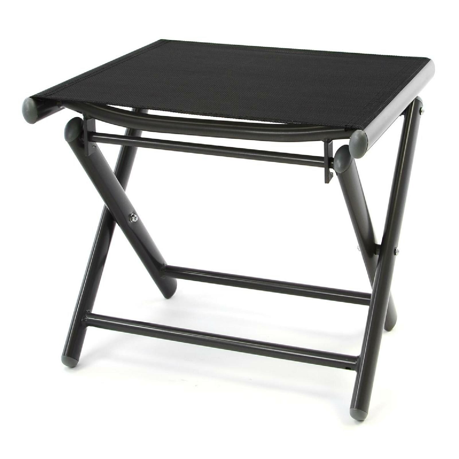 VCM Alu Hocker klappbar Sitzhocker   schwarz / Rahmen dunkelgrau   pflegeleicht   Maße B. 40 x T. 45 x H. 40 cm | 04051814392597