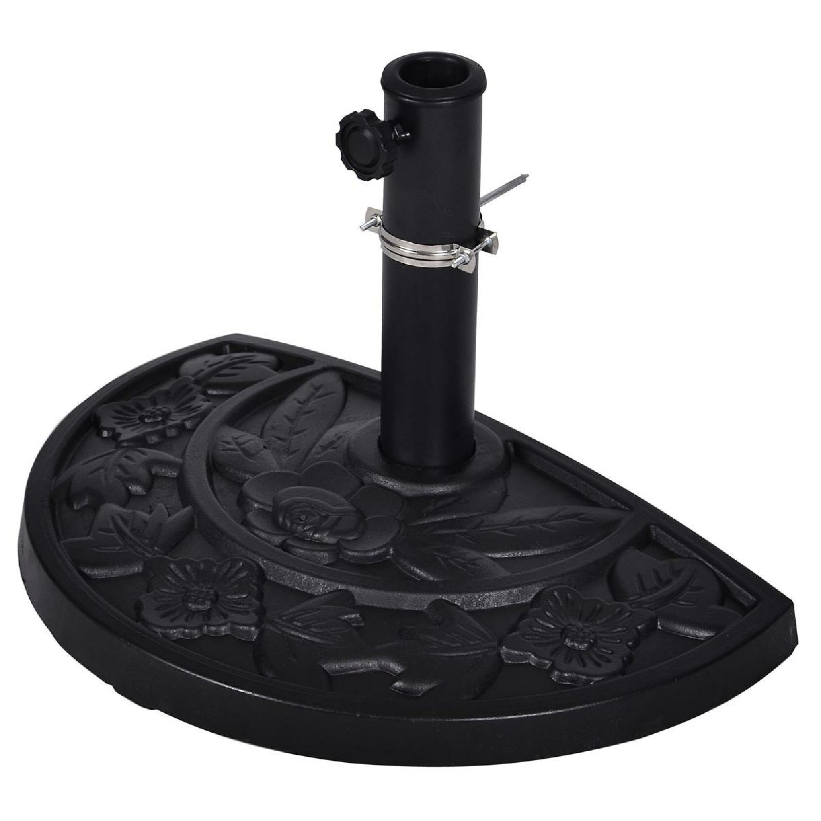 VCM Sonnenschirmst&auml;nder | 9kg Polyresin | halbrund schwarz | 49x 31 cm - Bild 1