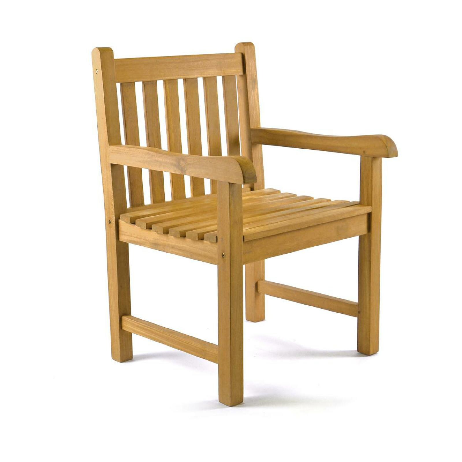 VCM Gartenstuhl Gartensessel Landhaus Style Teak Holz behandelt stilvoll braun Maße H 91 cm x B 60 cm x T 62 cm