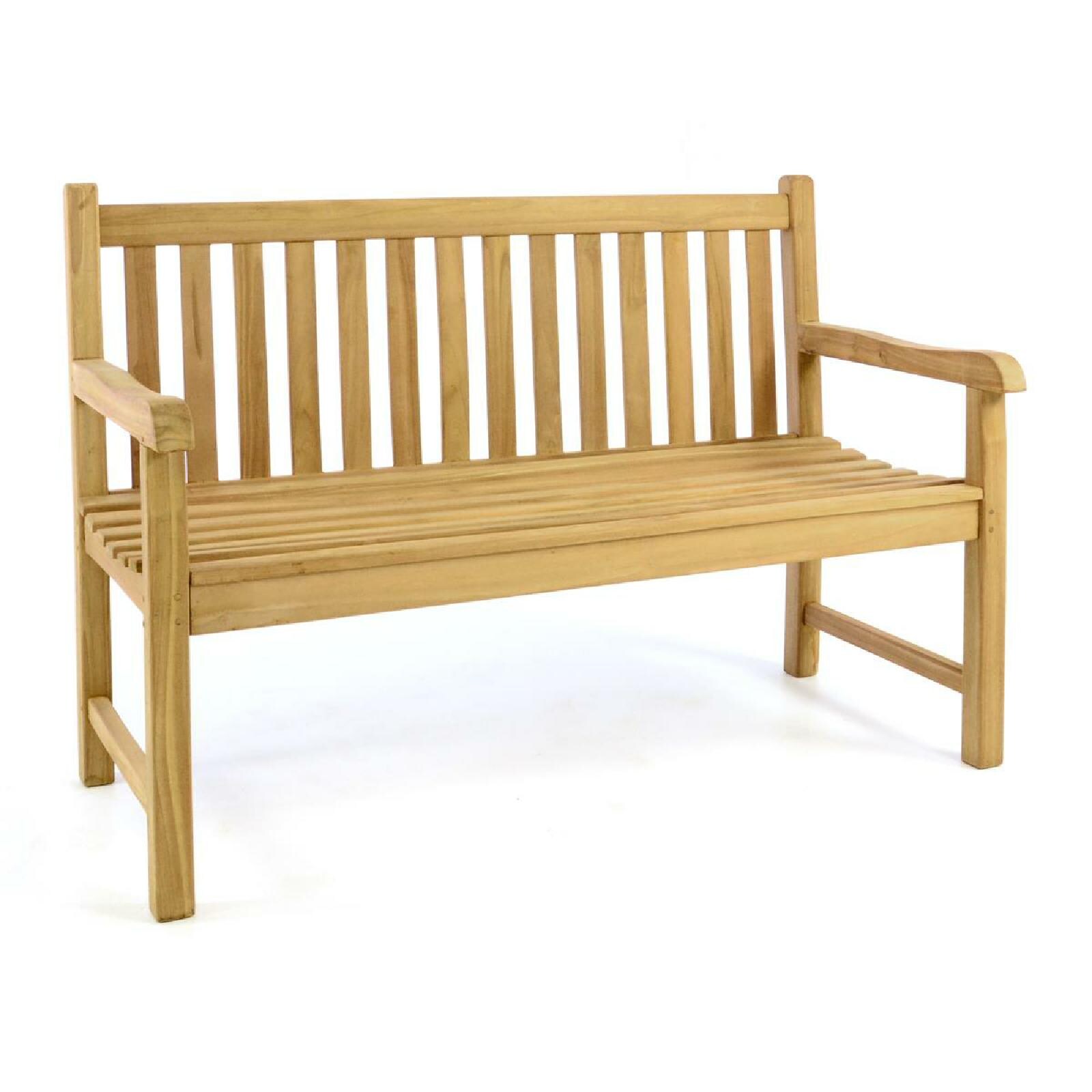 VCM 2-Sitzer Gartenbank Parkbank   hochwertig   massiv  Teak Holz behandelt   handgefertigte   Landhausstil   braun   Maße  L. 130 x B. 64 x H. 92 cm | 04051814393402