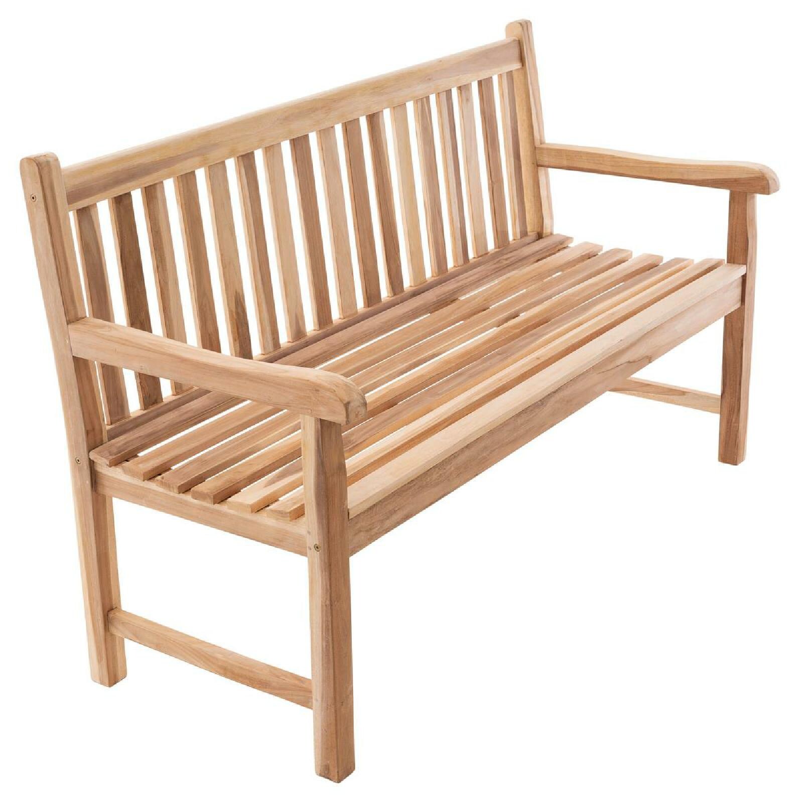 VCM 3-Sitzer Gartenbank Parkbank   hochwertig   Teak Holz natur   Landhausstile   braun   Maße  L. 150 x B. 60 x H. 90cm | 04051814393426