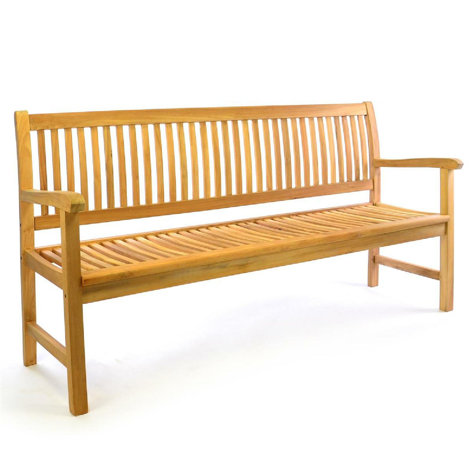 VCM 4-Sitzer Gartenbank Parkbank   hochwertig   Teak Holz natur   Landhausstile   braun   Maße  L. 180 x B. 60 x H. 90 cm | 04051814393440