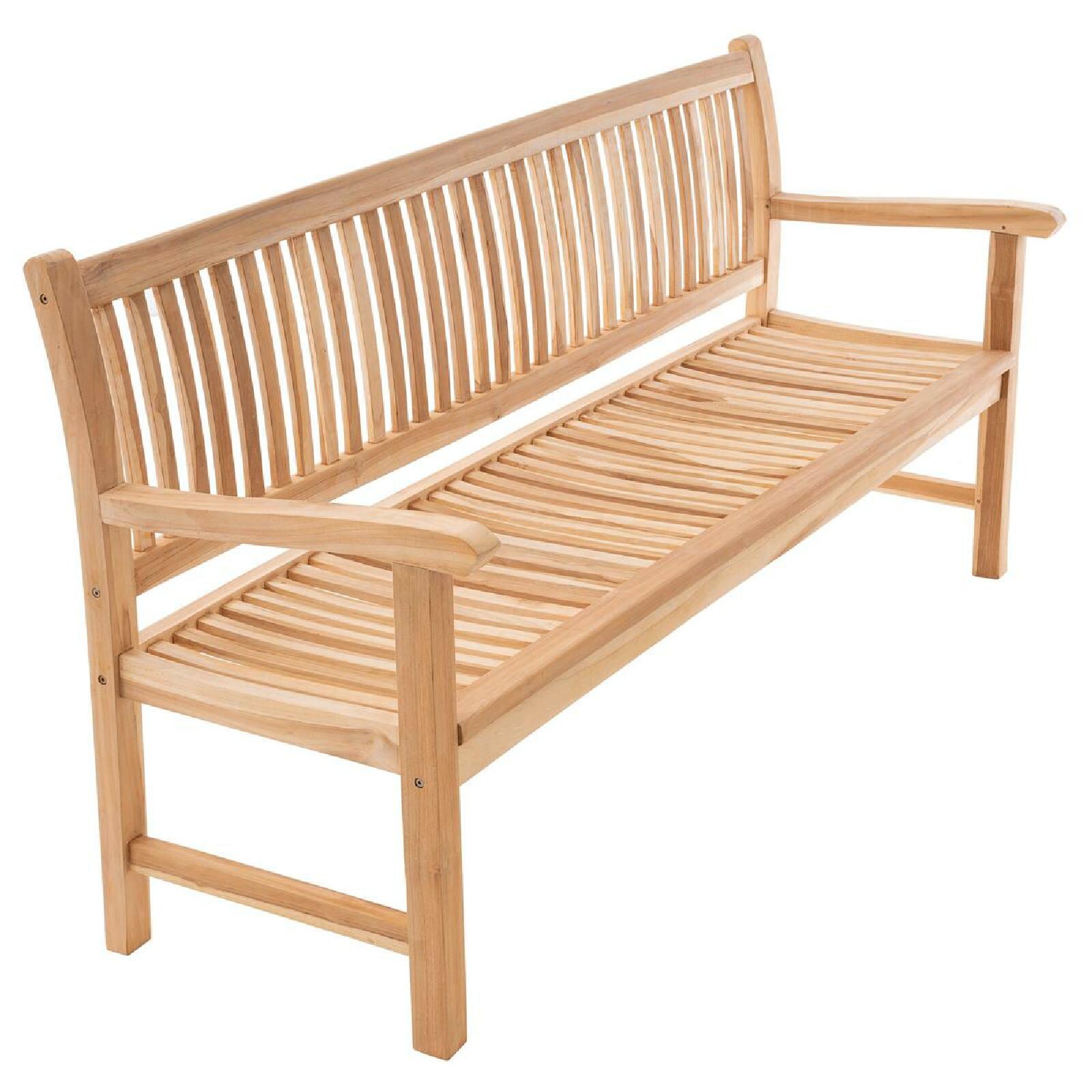 VCM 4-Sitzer Gartenbank Parkbank   hochwertig   Teak Holz natur   Landhausstile   braun   Maße  L. 180 x B. 60 x H. 90 cm | 04051814393457