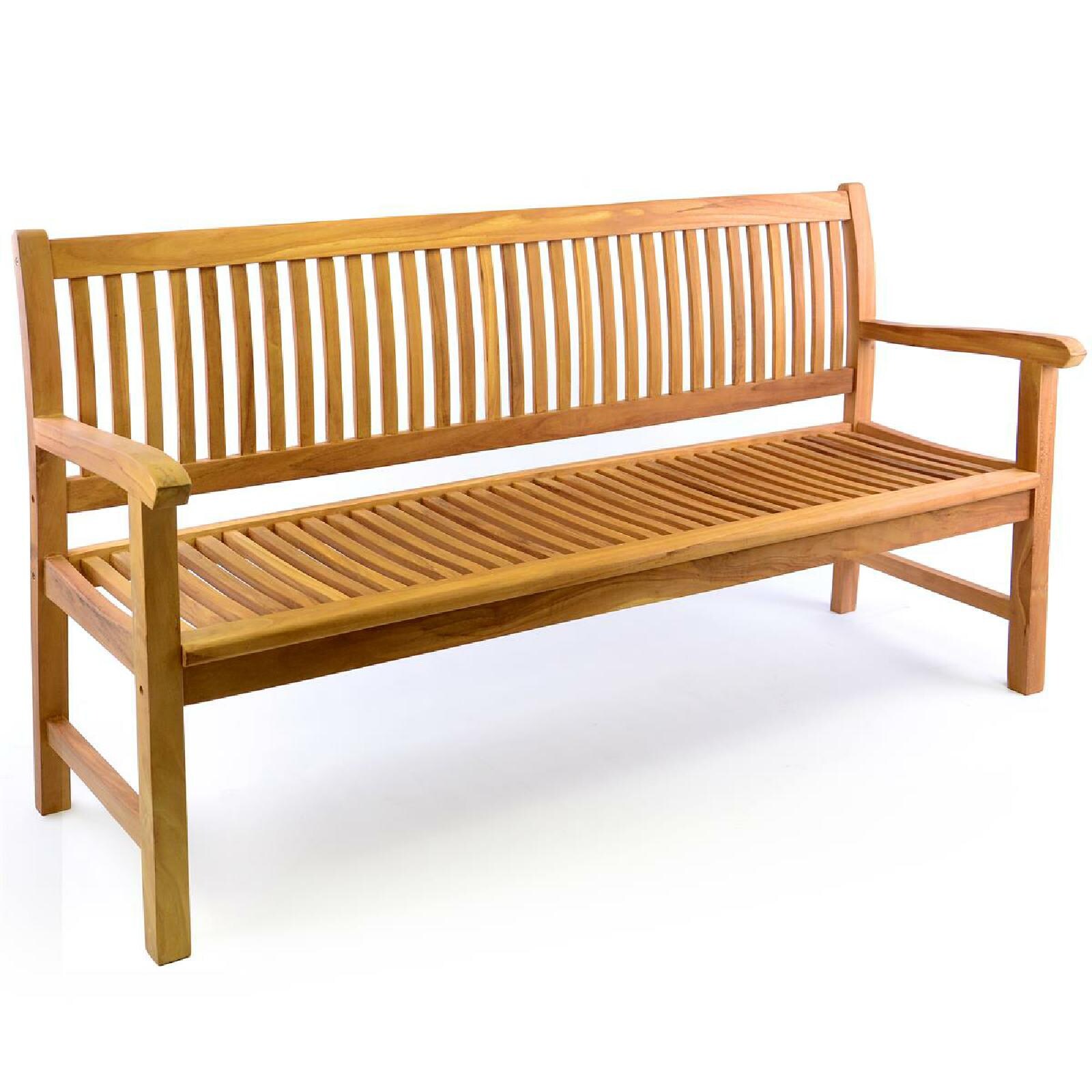 VCM 4-Sitzer Gartenbank Parkbank   hochwertig   Teak Holz behandelt   Landhausstile   braun   Maße  L. 180 x B. 60 x H. 90 cm | 04051814393464