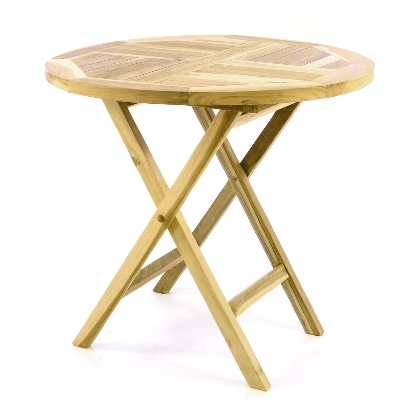 VCM Klapptisch | Balkontisch | Gartentisch klappbar | hochwertig Teak Holz | &Oslash; 80cm - Bild 1