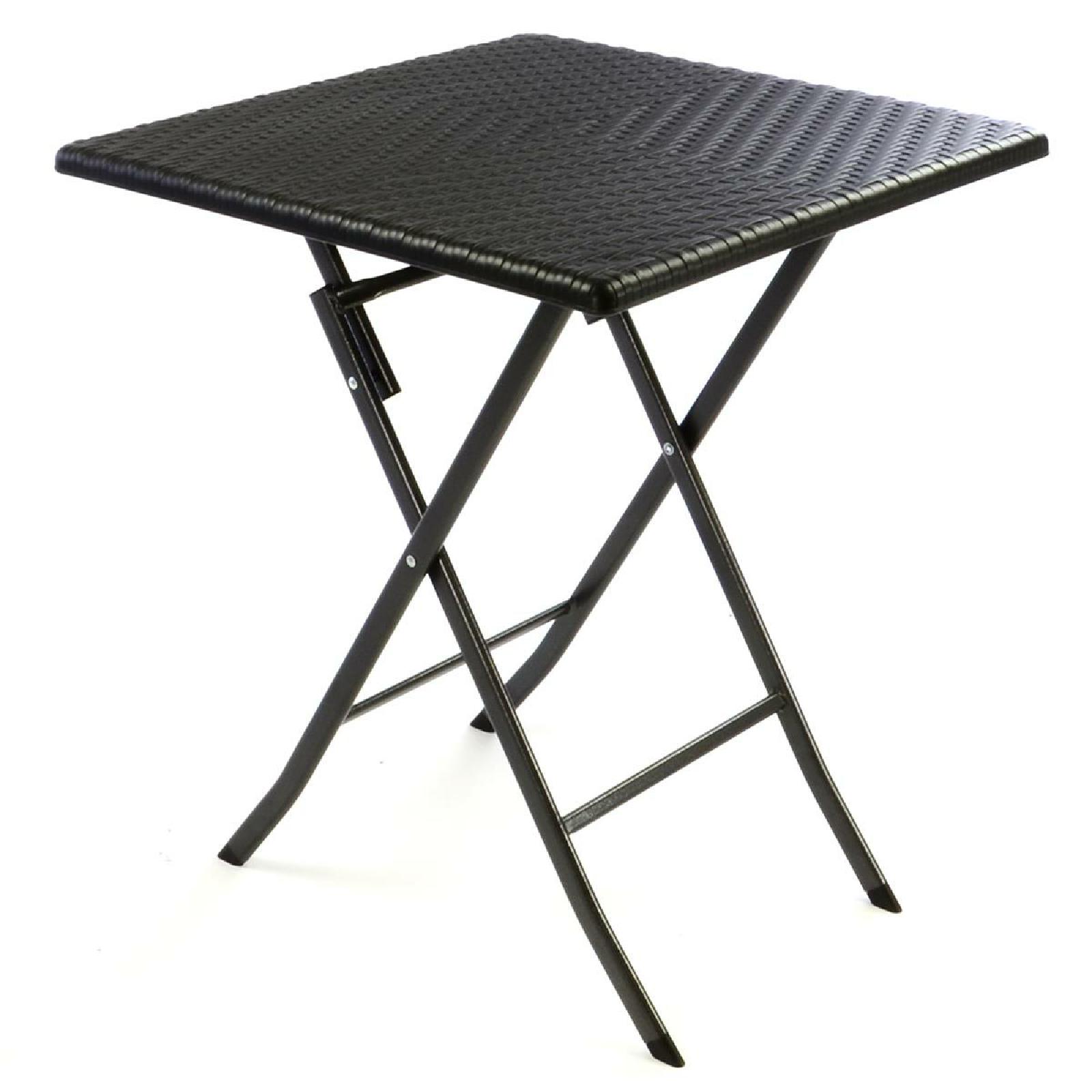 VCM Klapptisch | Ma&szlig;e 61x61x75 cm | Stehtisch | Partytisch | Gartentisch klappbar | Bistrotisch | Rattanoptik - Bild 1