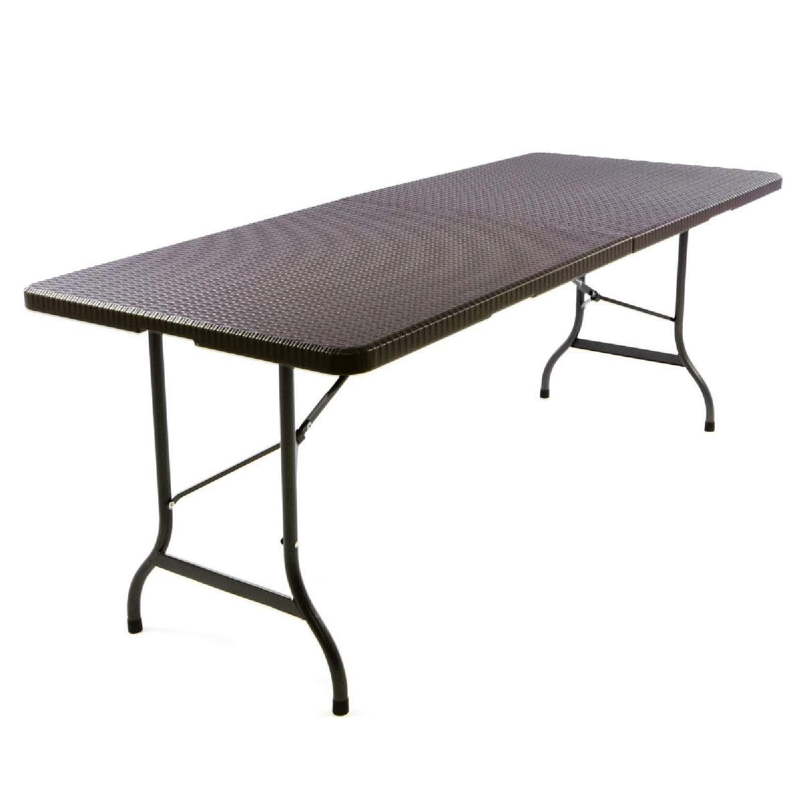 VCM Klapptisch | Ma&szlig;e 180x75x70 cm | Partytisch | Gartentisch klappbar | Rattanoptik - Bild 1