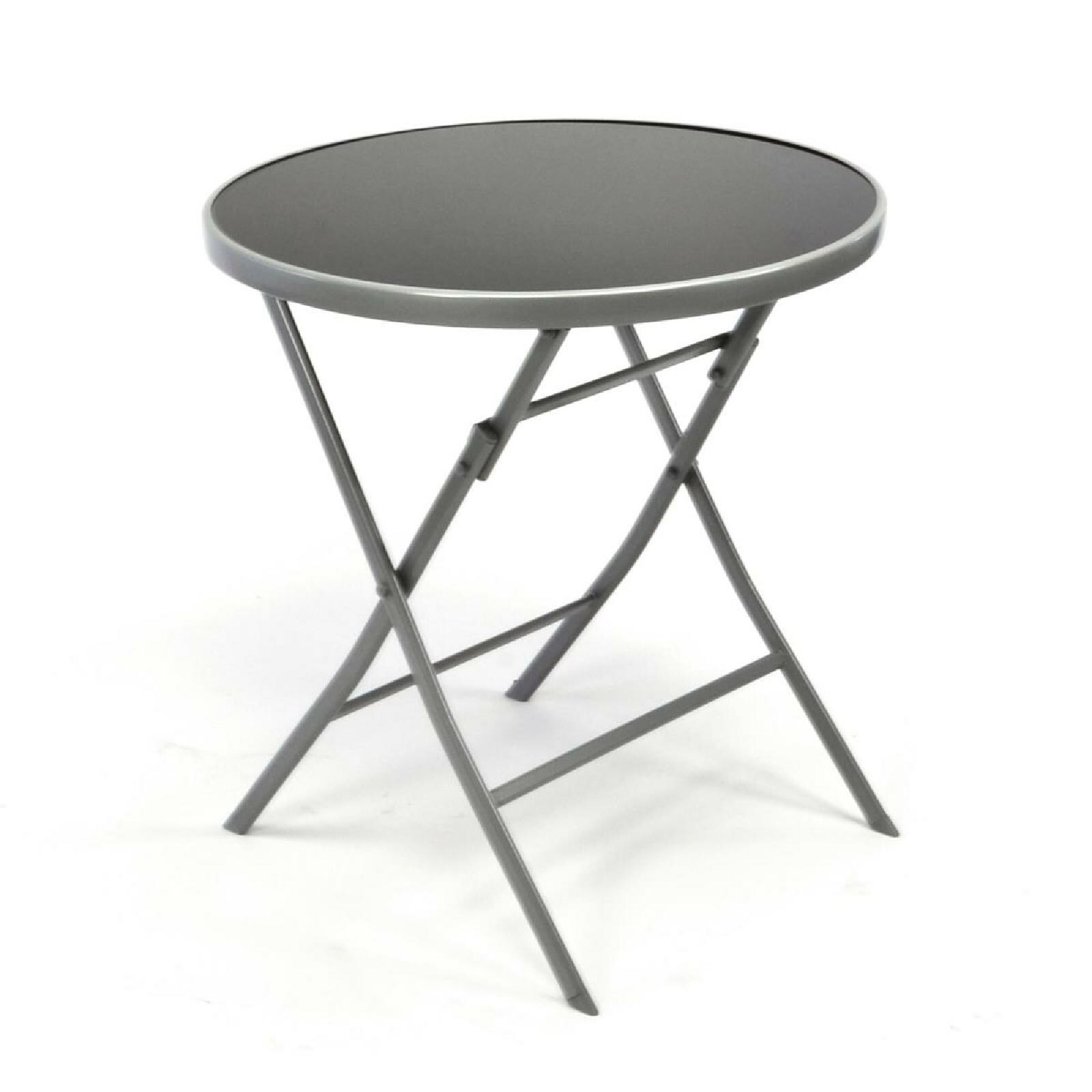 VCM Klapptisch | Glastisch | Stehtisch braun | klappbar Bistrotisch | Bartisch | Terrassentisch | &Oslash; 70cm - Bild 1