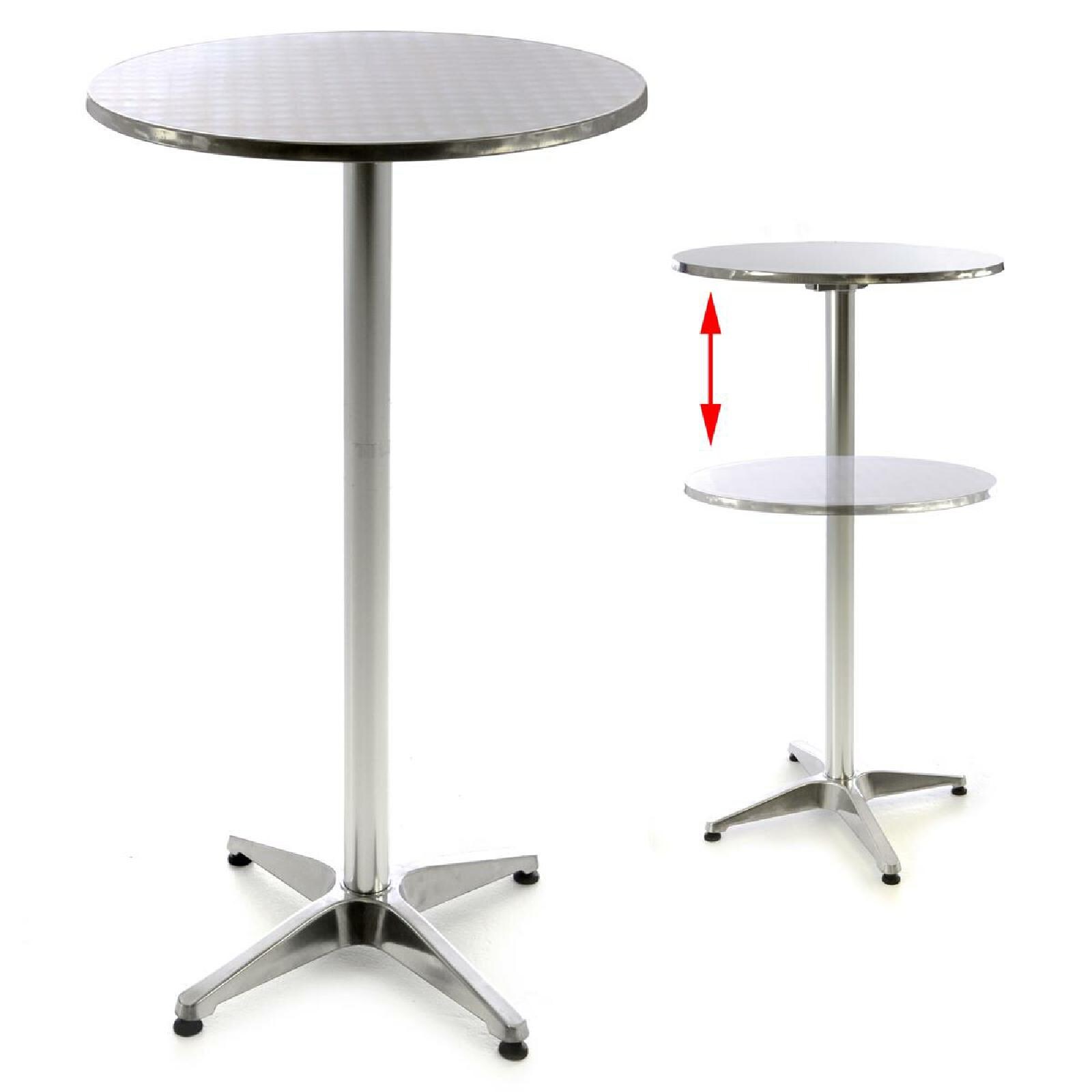 VCM Stehtisch | Bistrotisch | Edelstahl Aluminium | &Oslash; 60cm x H110/70 cm - Bild 1