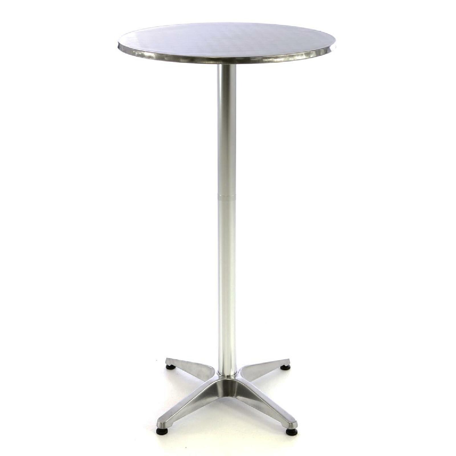 VCM Stehtisch   Bistrotisch   Edelstahl Aluminium   Ø 60cm x H115/75 cm | 04051814394270