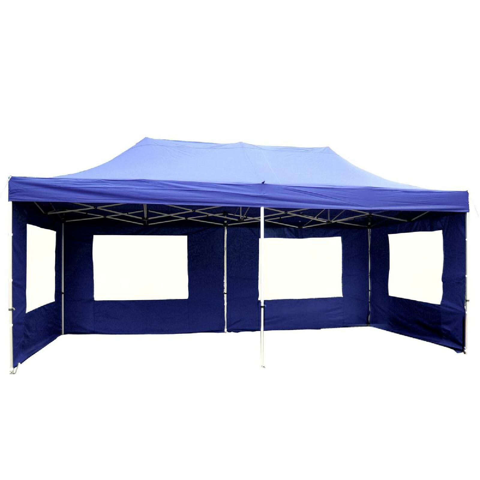 VCM PROFI Pavillon Maße ca. 3x6 m wasserabweisende 270 g/m² PE Plane Partyzelt mit Seitenteilen Gartenzelt