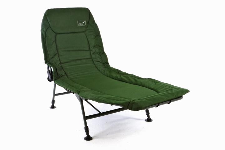 VCM Liegestuhl | Karpfenliege | Campingliege mit 6 Schlammf&uuml;&szlig;en | Angelliege | Gr&uuml;n Olive - Bild 1