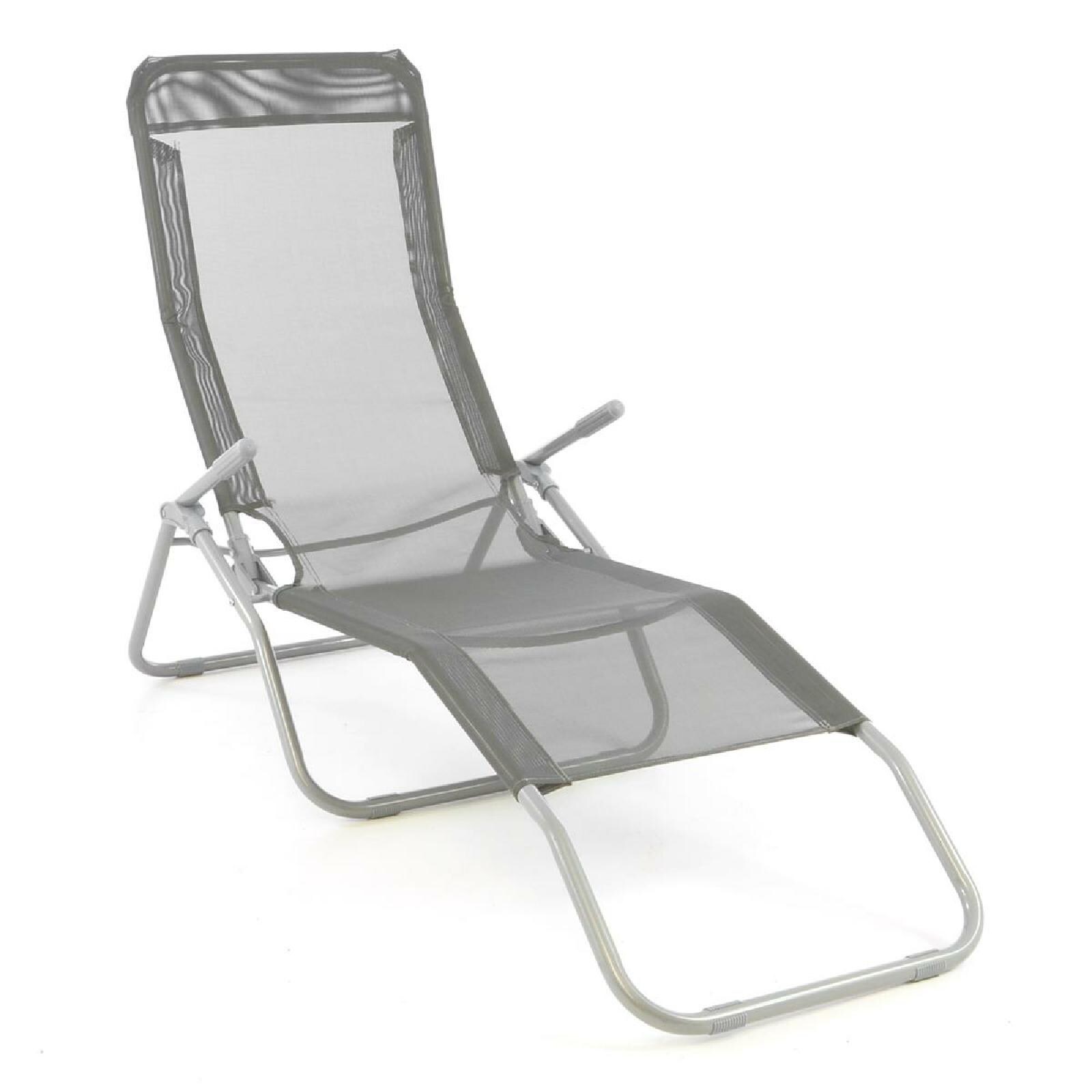 VCM Liegestuhl    Gartenliege   Maße 160x48x100cm   Sonnenliege   Liegestuhl Liege   Relaxliege   Grau | 04051814395932