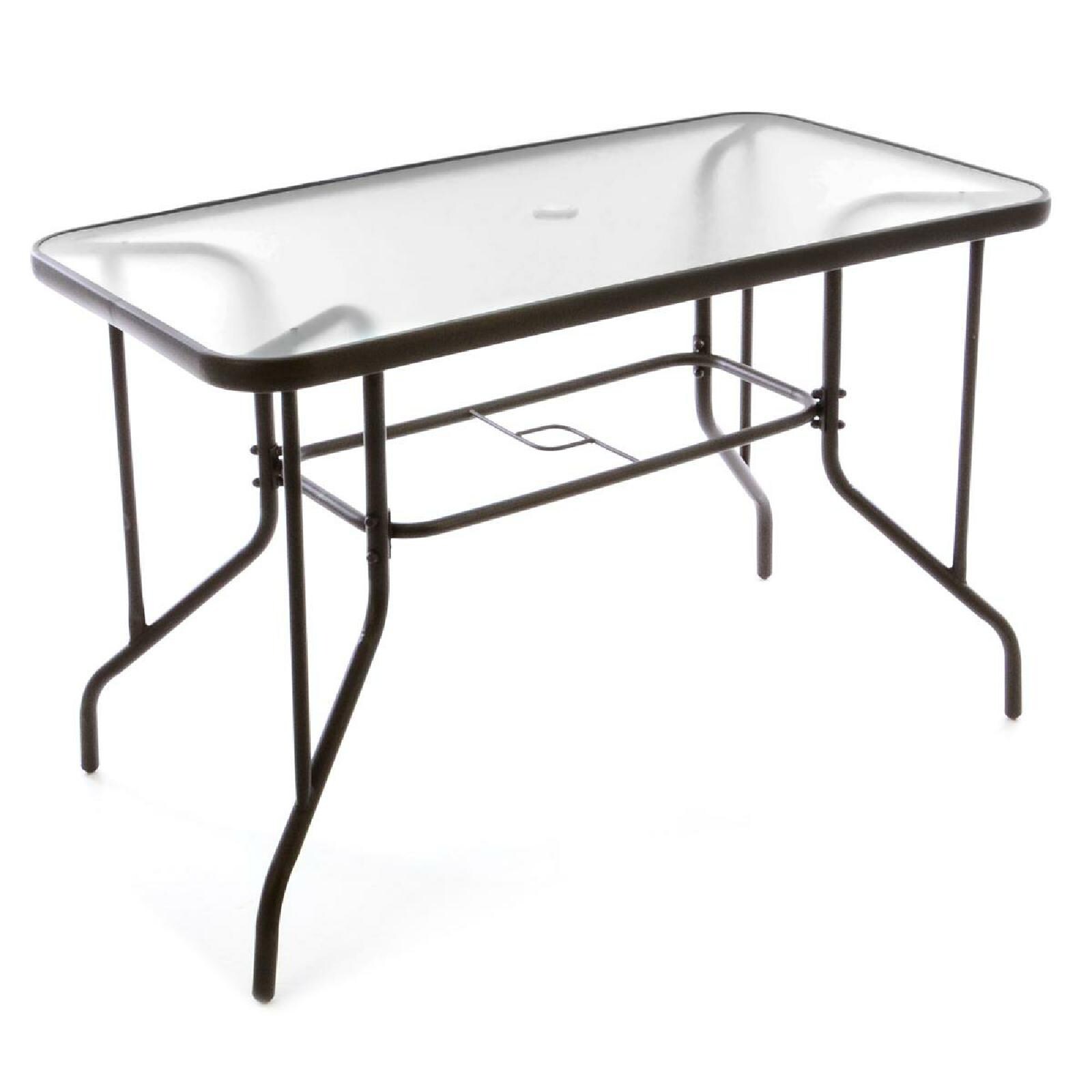 VCM Bistrotisch mit Glasplatte Maße 110x60x72 cm Glastisch Gartentisch Terrassentisch Tisch