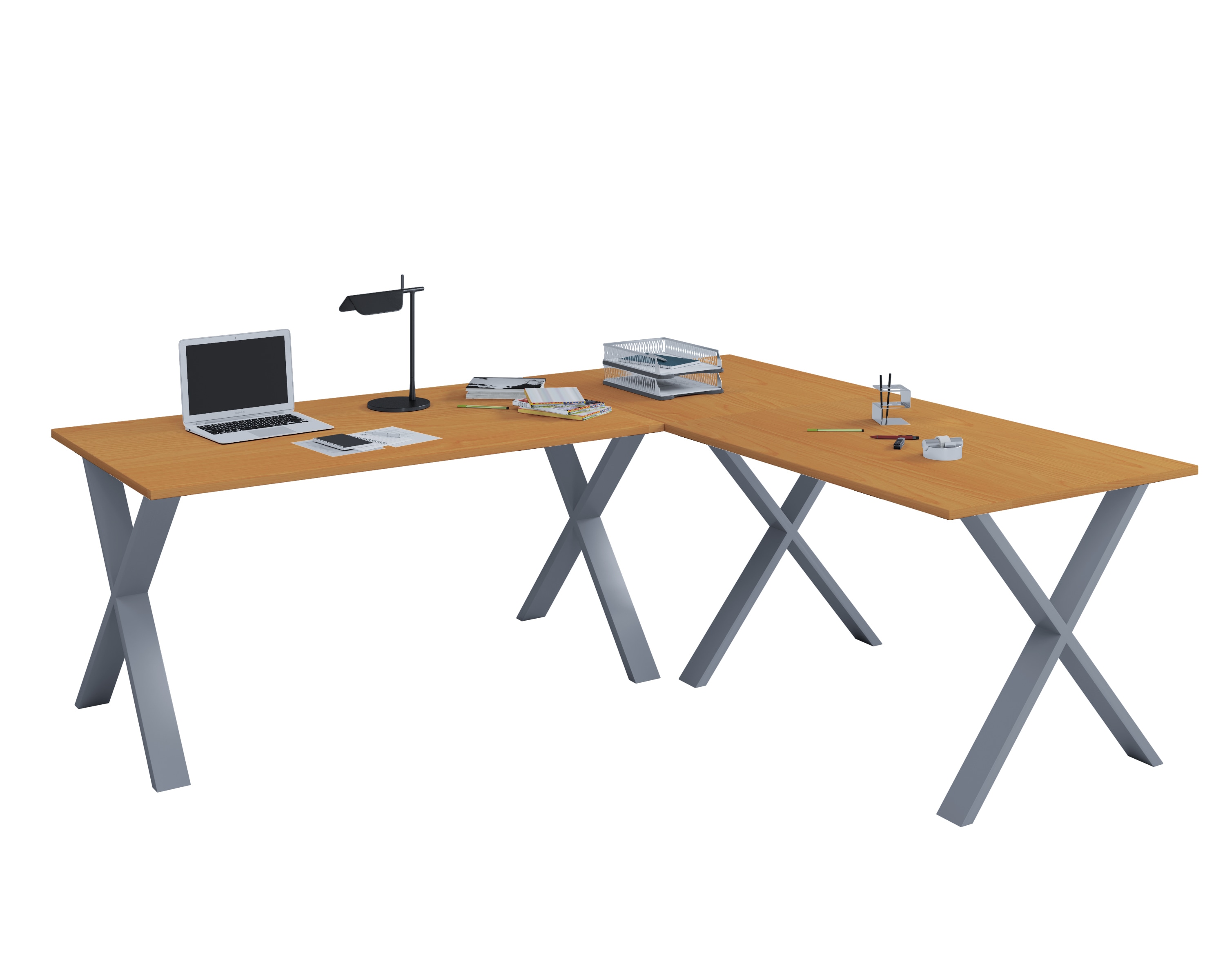 VCM VCM Holz Schreibtisch | Eckschreibtisch schlicht | 190x130 | L Form links oder rechts | Arbeitstisch Platte 50 cm tief | Computertisch B&uuml;rom&ouml;bel - Lona X - Bild 1