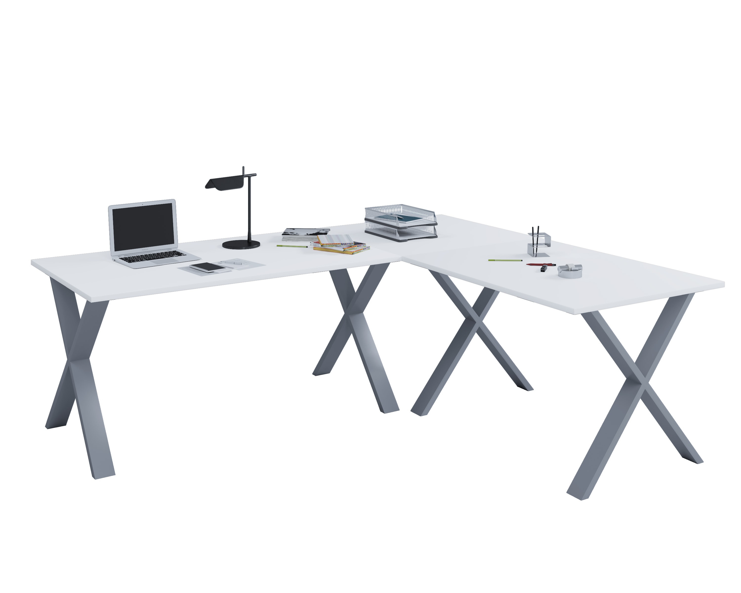 VCM VCM Holz Schreibtisch | Eckschreibtisch schlicht | 220x220 | L Form links oder rechts | Arbeitstisch Platte 80 cm tief | Computertisch B&uuml;rom&ouml;bel - Lona X - Bild 1