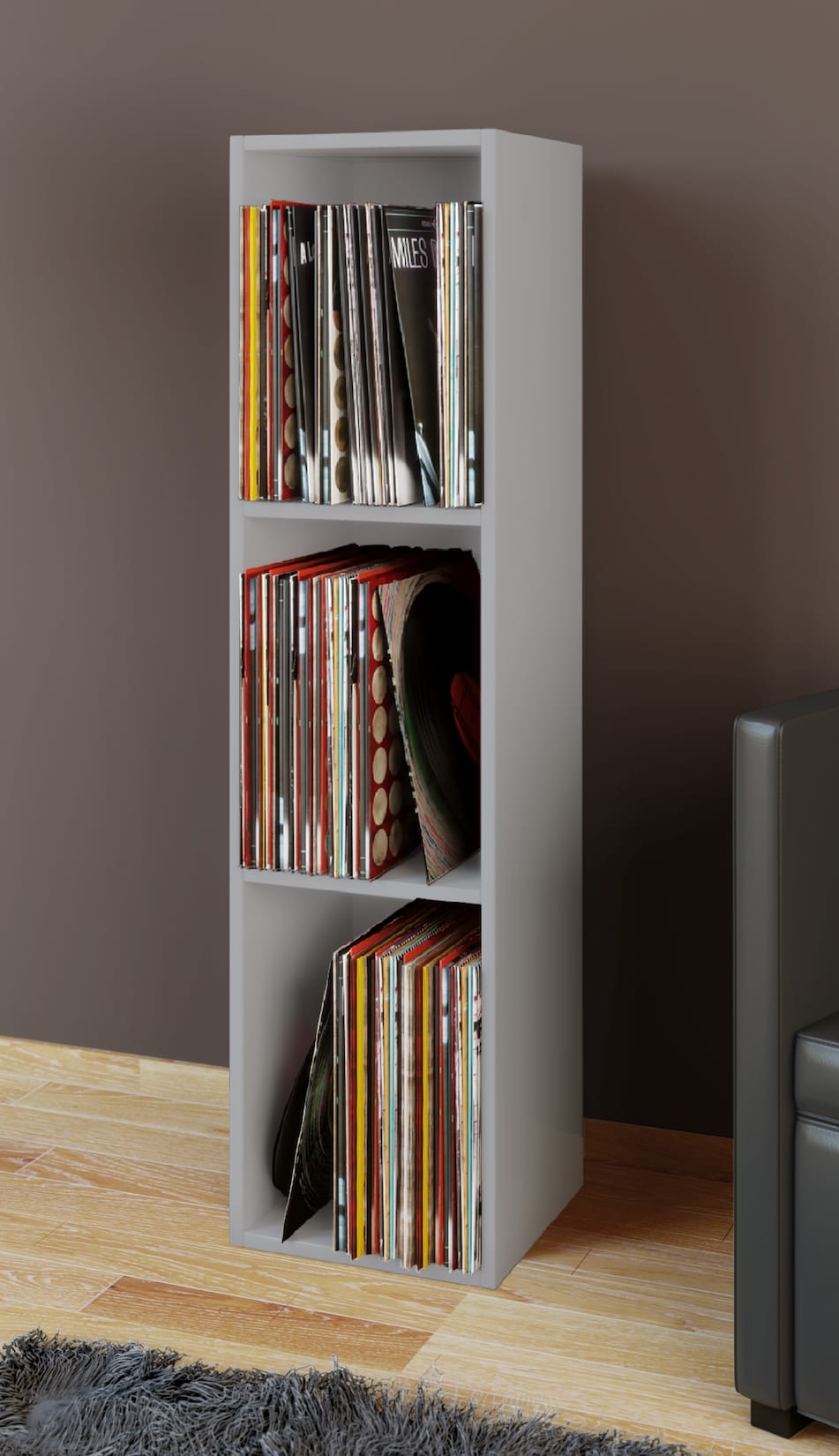 VCM Holz Schallplatten LP Stand Regal Archivierung Ständer Aufbewahrung Platto 3fach