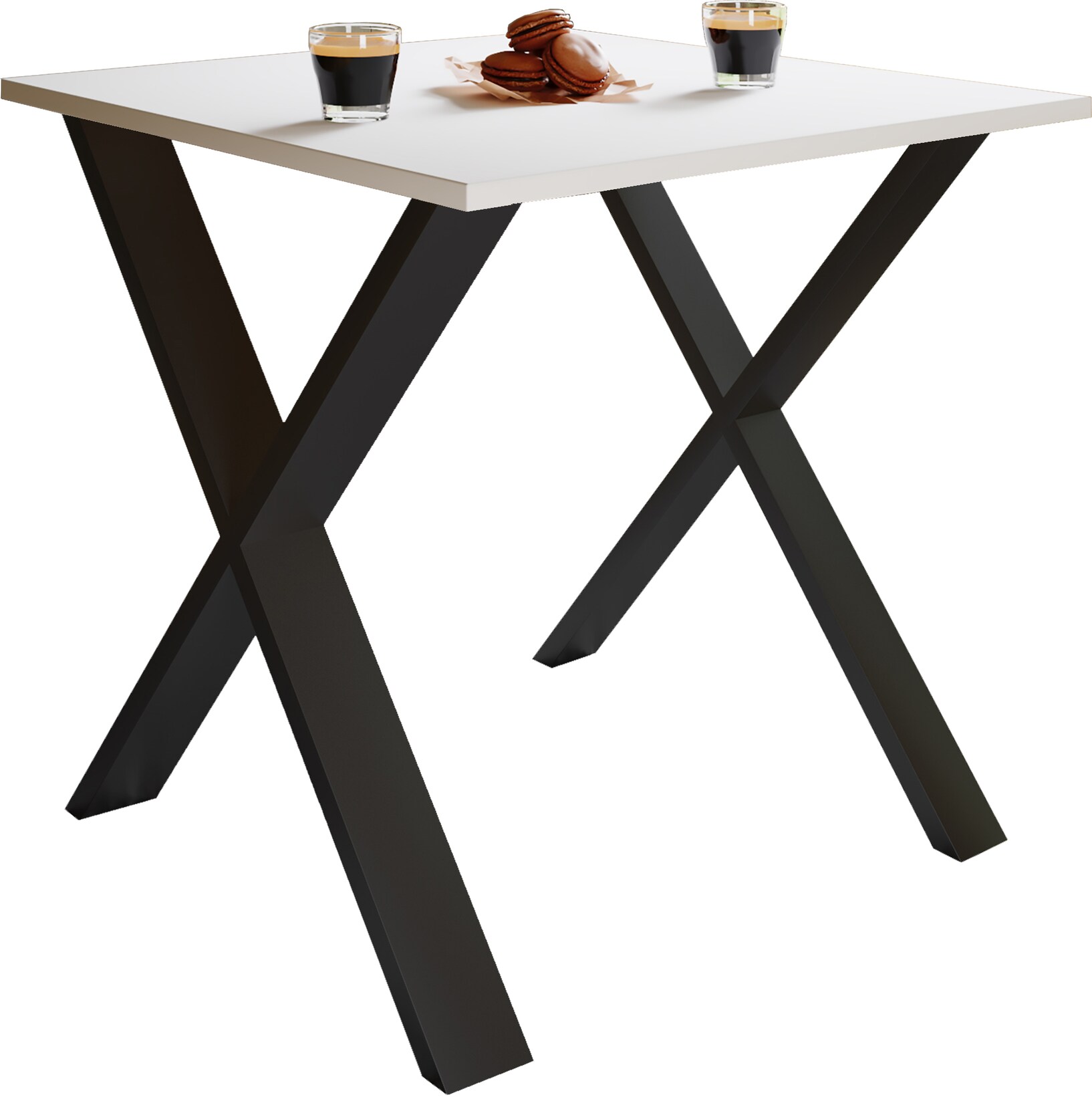 VCM Premium Holz Esstisch H. 76 x B. 80 x T. 50 cm Küchentisch Speisetisch Tisch Xona X