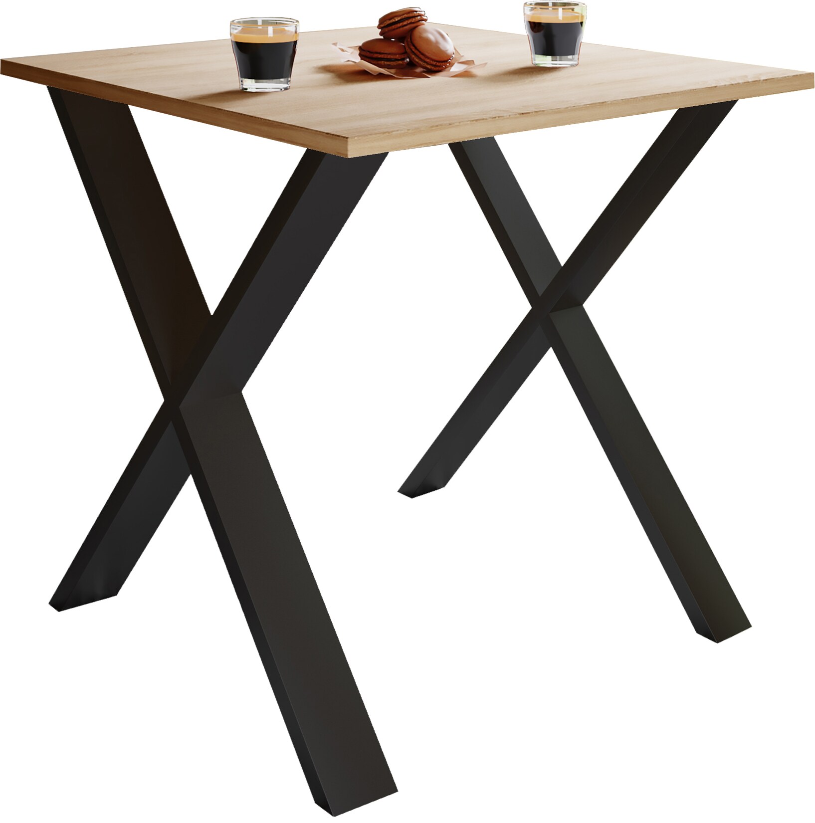 VCM Premium Holz Esstisch H. 76 x B. 80 x T. 50 cm Küchentisch Speisetisch Tisch Xona X