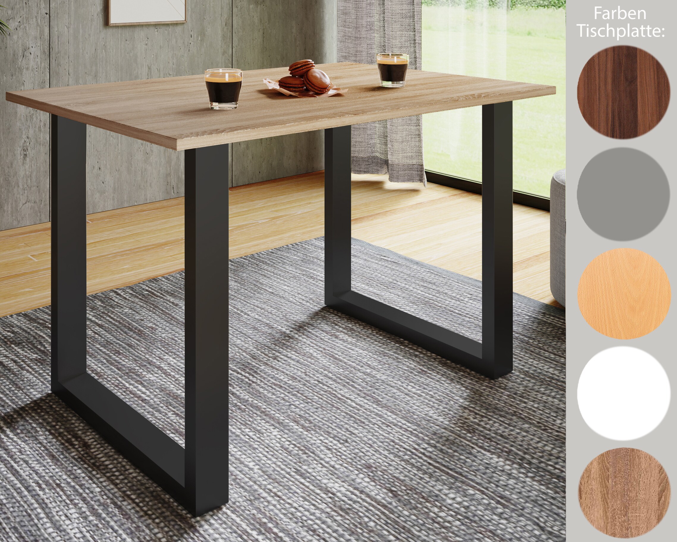 VCM Premium Holz Esstisch | H. 76 x B. 80 x T. 50 cm | K&uuml;chentisch Speisetisch Tisch Xona U - Bild 1