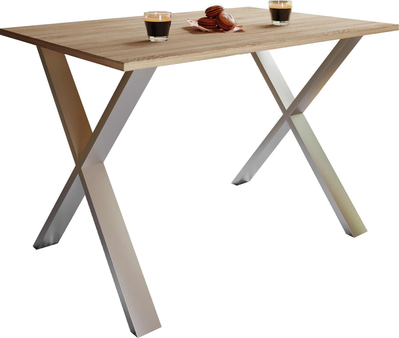 VCM Premium Holz Esstisch H. 76 x B. 110 x T. 50 cm Küchentisch Speisetisch Tisch Xona X