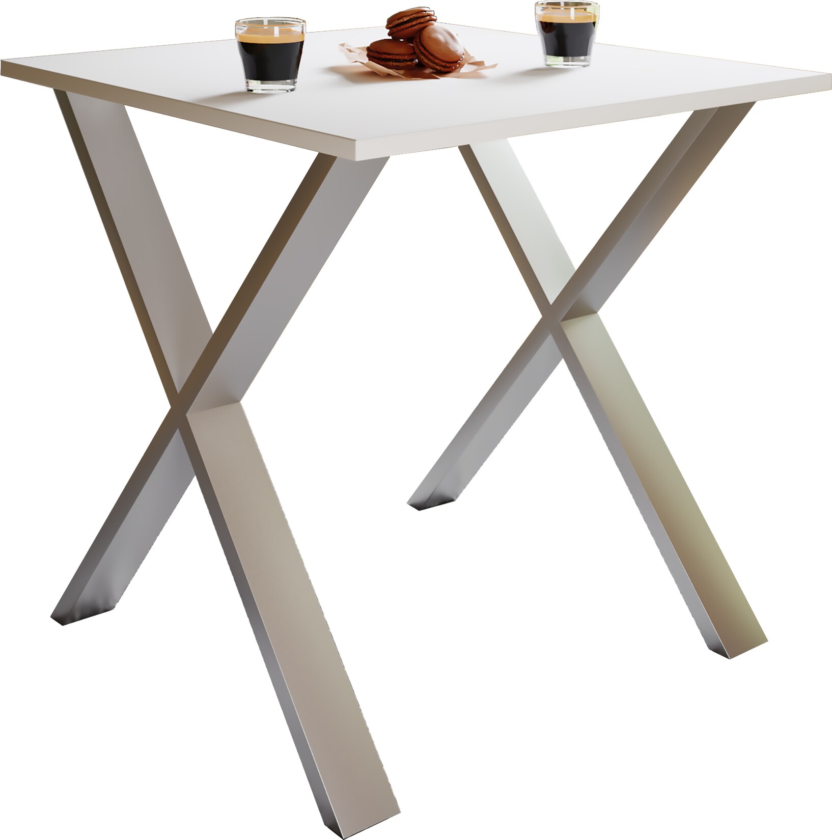 VCM Premium Holz Esstisch H. 76 x B. 80 x T. 80 cm Küchentisch Speisetisch Tisch Xona X