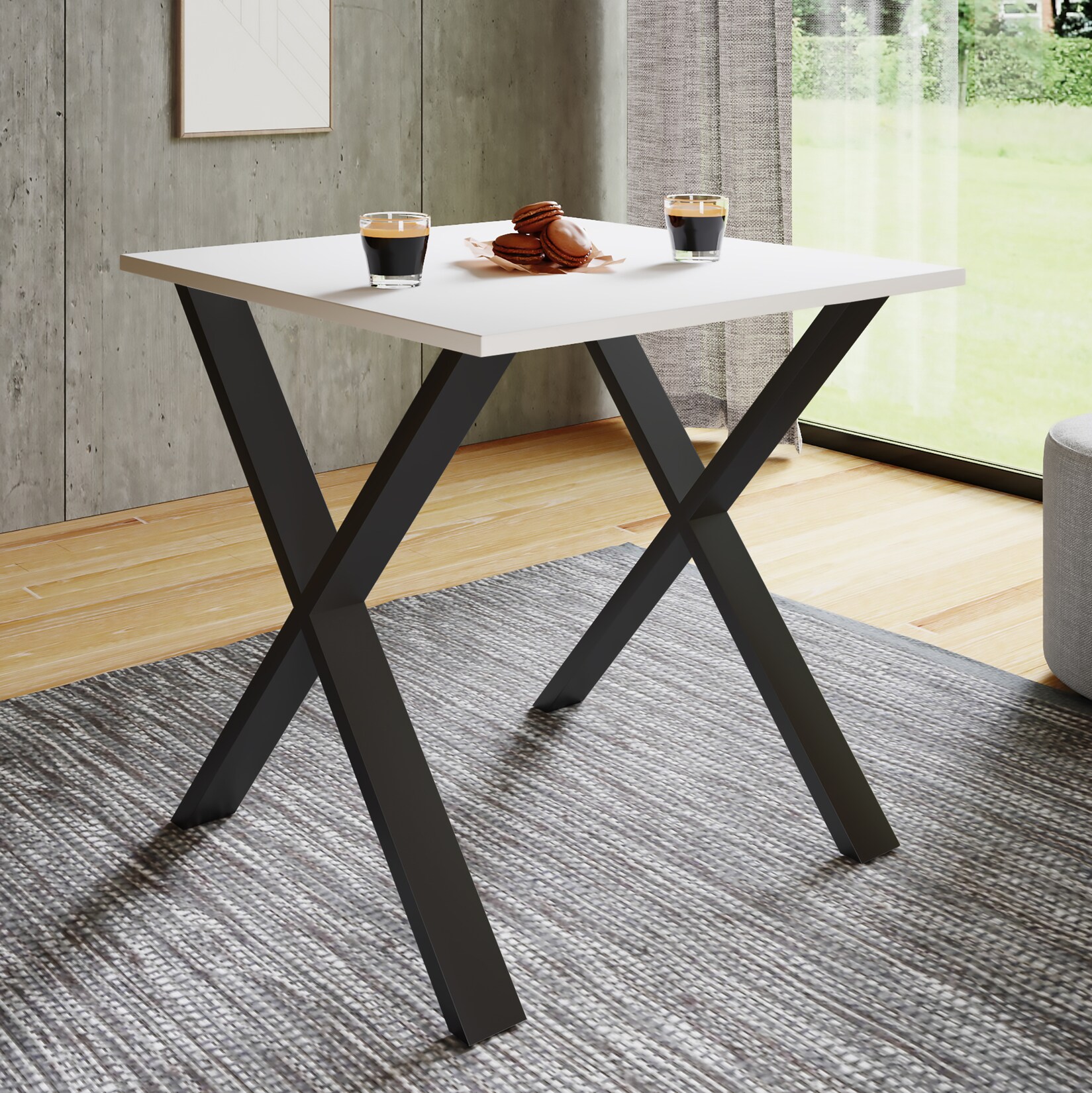 VCM Premium Holz Esstisch H. 76 x B. 80 x T. 80 cm Küchentisch Speisetisch Tisch Xona X