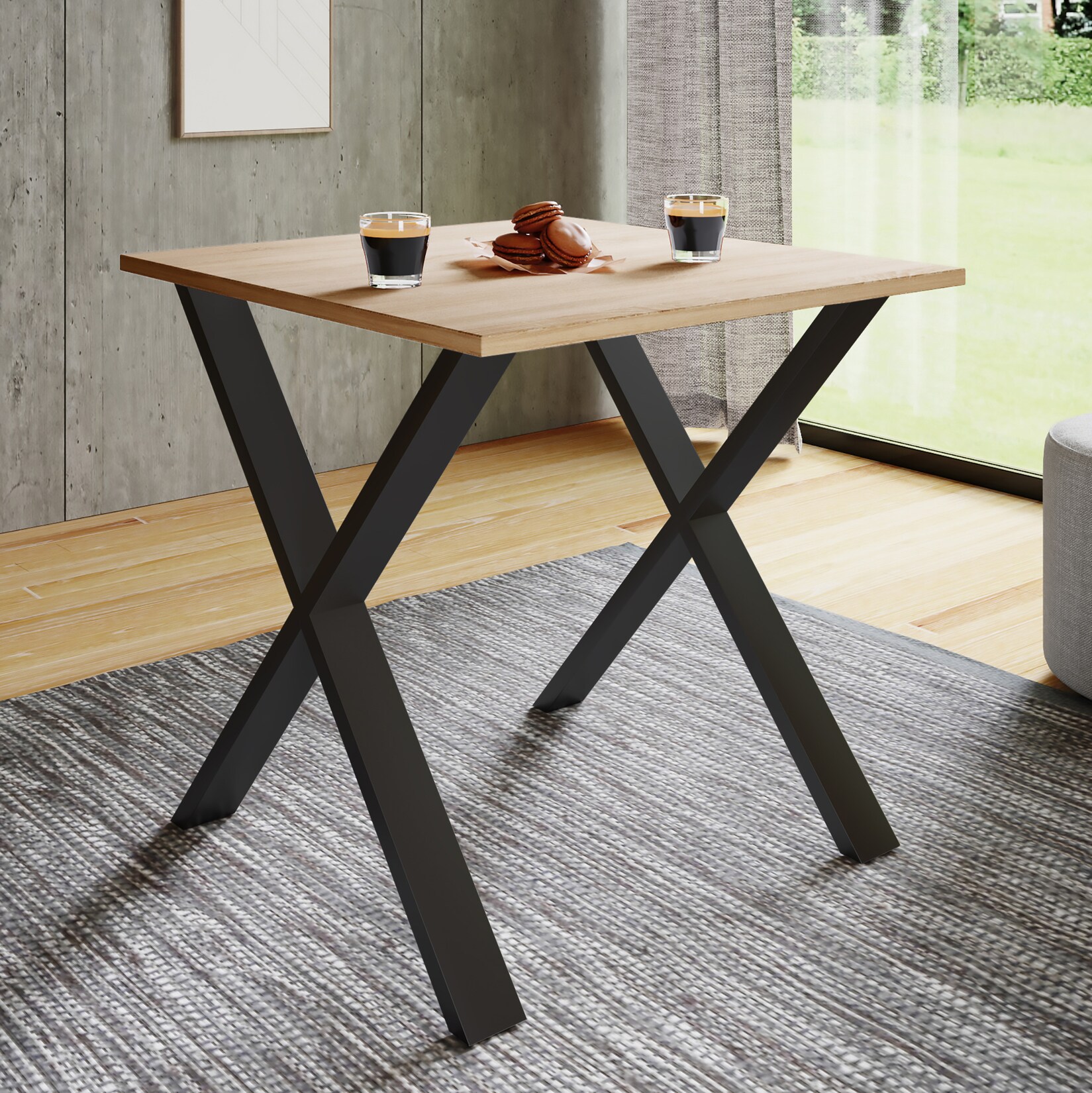 VCM Premium Holz Esstisch H. 76 x B. 80 x T. 80 cm Küchentisch Speisetisch Tisch Xona X