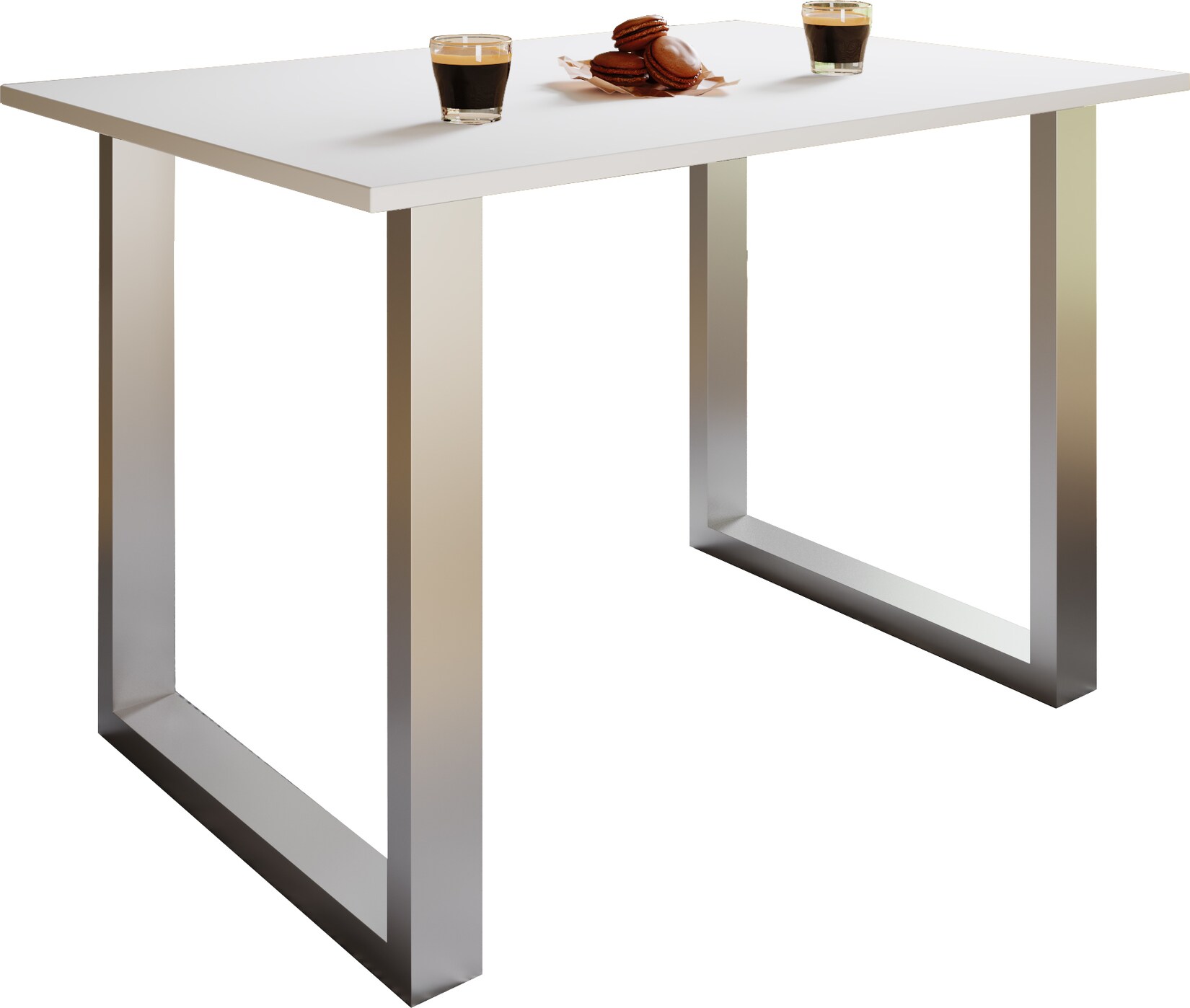 VCM Holzesstisch H. 76 x B. 80 x T. 80 cm hochwertiges und massives Fußgestell Füße aus Eisen Küchentisch - Xona U