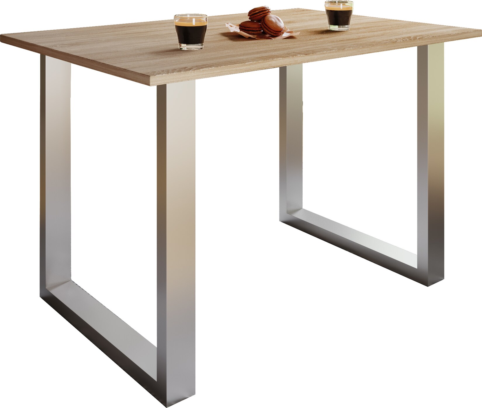 VCM Holzesstisch H. 76 x B. 80 x T. 80 cm hochwertiges und massives Fußgestell Füße aus Eisen Küchentisch - Xona U