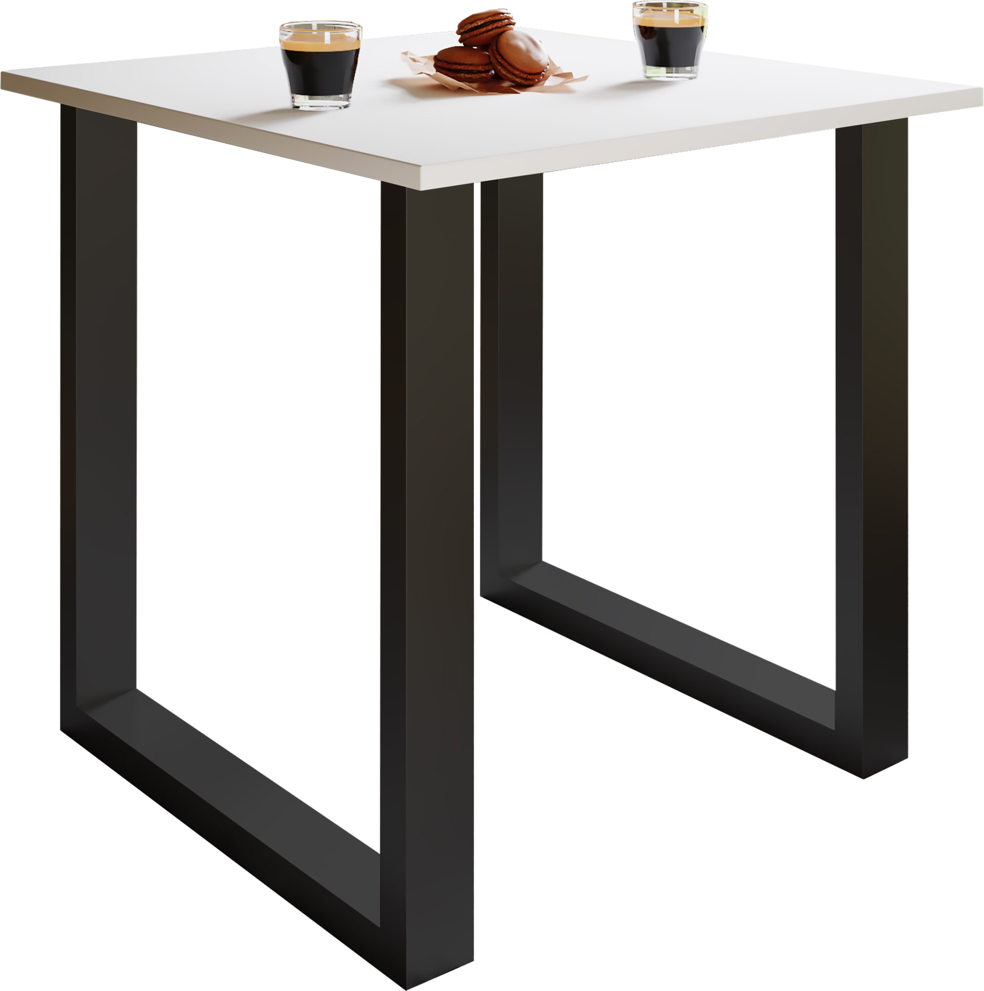 VCM Holzesstisch | H. 76 x B. 80 x T. 80 cm|hochwertiges und massives Fu&szlig;gestell | F&uuml;&szlig;e aus Eisen | K&uuml;chentisch - Xona U - Bild 1