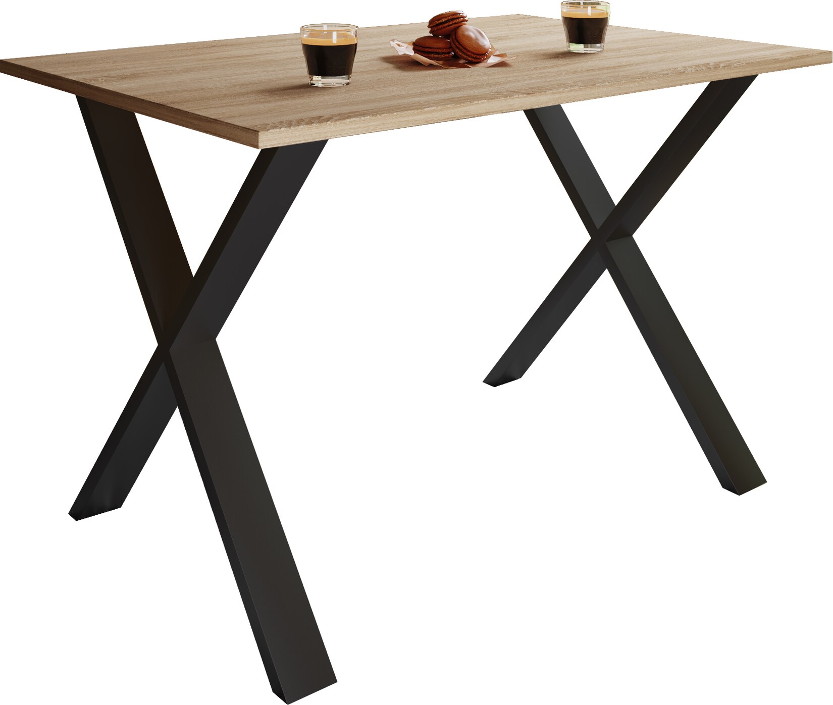 VCM Premium Holz Esstisch H. 76 x B. 110 x T. 80 cm Küchentisch Speisetisch Tisch Xona X