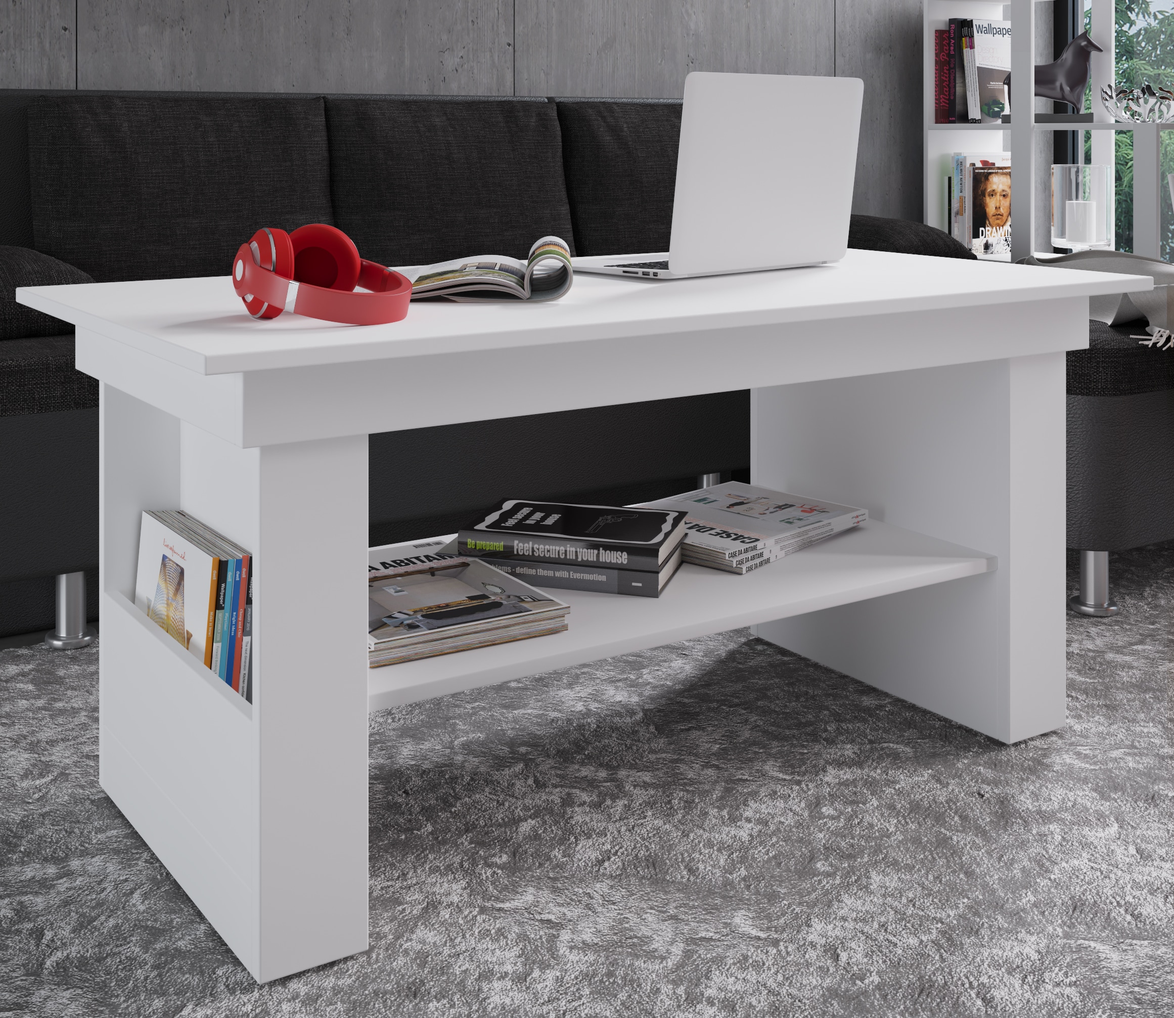 VCM Holz Couchtisch schlicht | Maße ca. H. 52 x B. 115 x T. 58 cm | Wohnzimmertisch