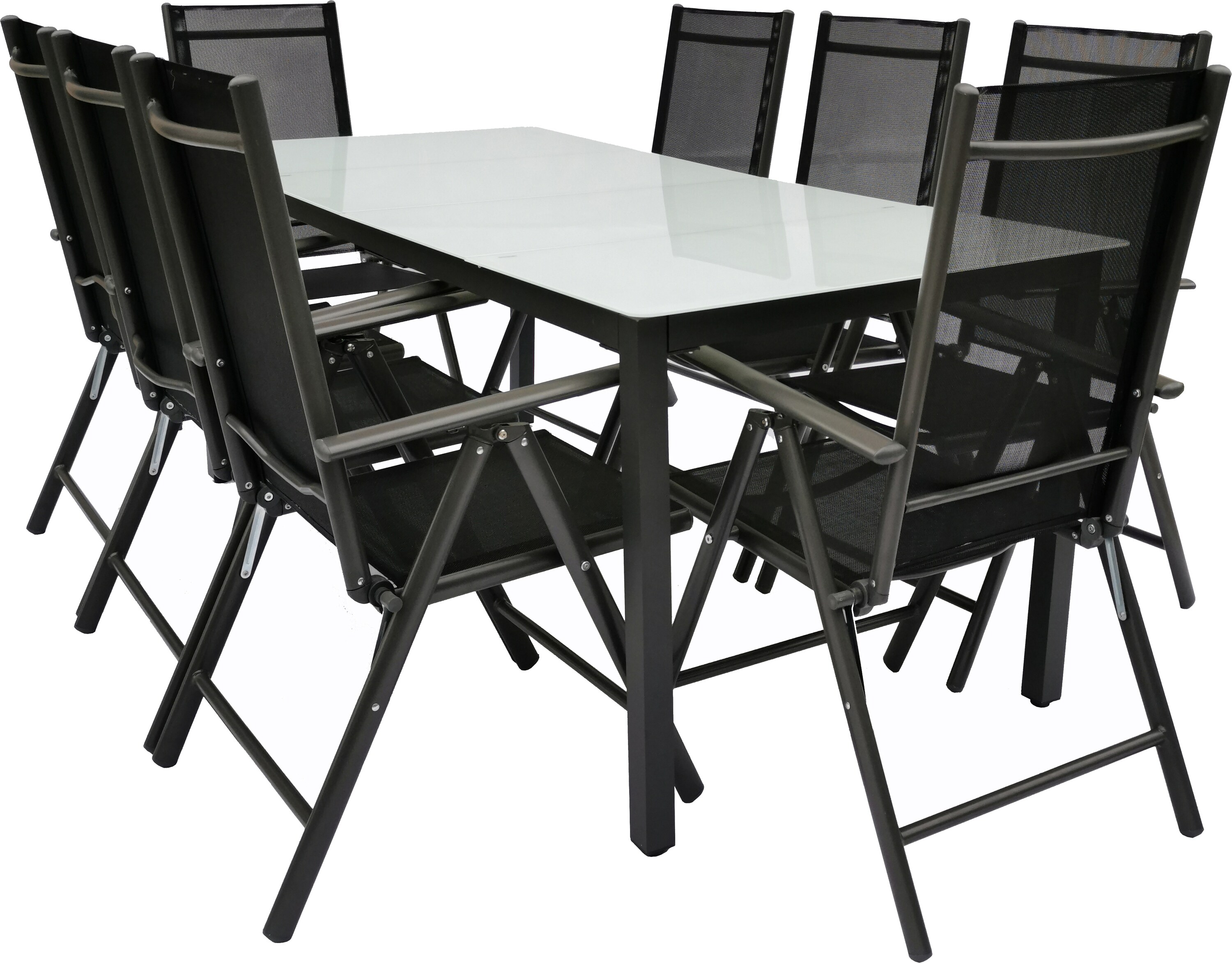 VCM 9-tlg Gartenm&ouml;bel Set | Sitzgruppe Essgruppe | 1xTisch, 8x St&uuml;hle | Tisch Ma&szlig;e ca. H. 76 x B. 189 x T. 90 cm | Garten Set &ndash; St&uuml;hle 189 MA - Bild 1