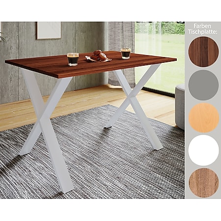 VCM Premium Holz Esstisch Küchentisch Speisetisch Tisch Xona X Weiß - Bild 1