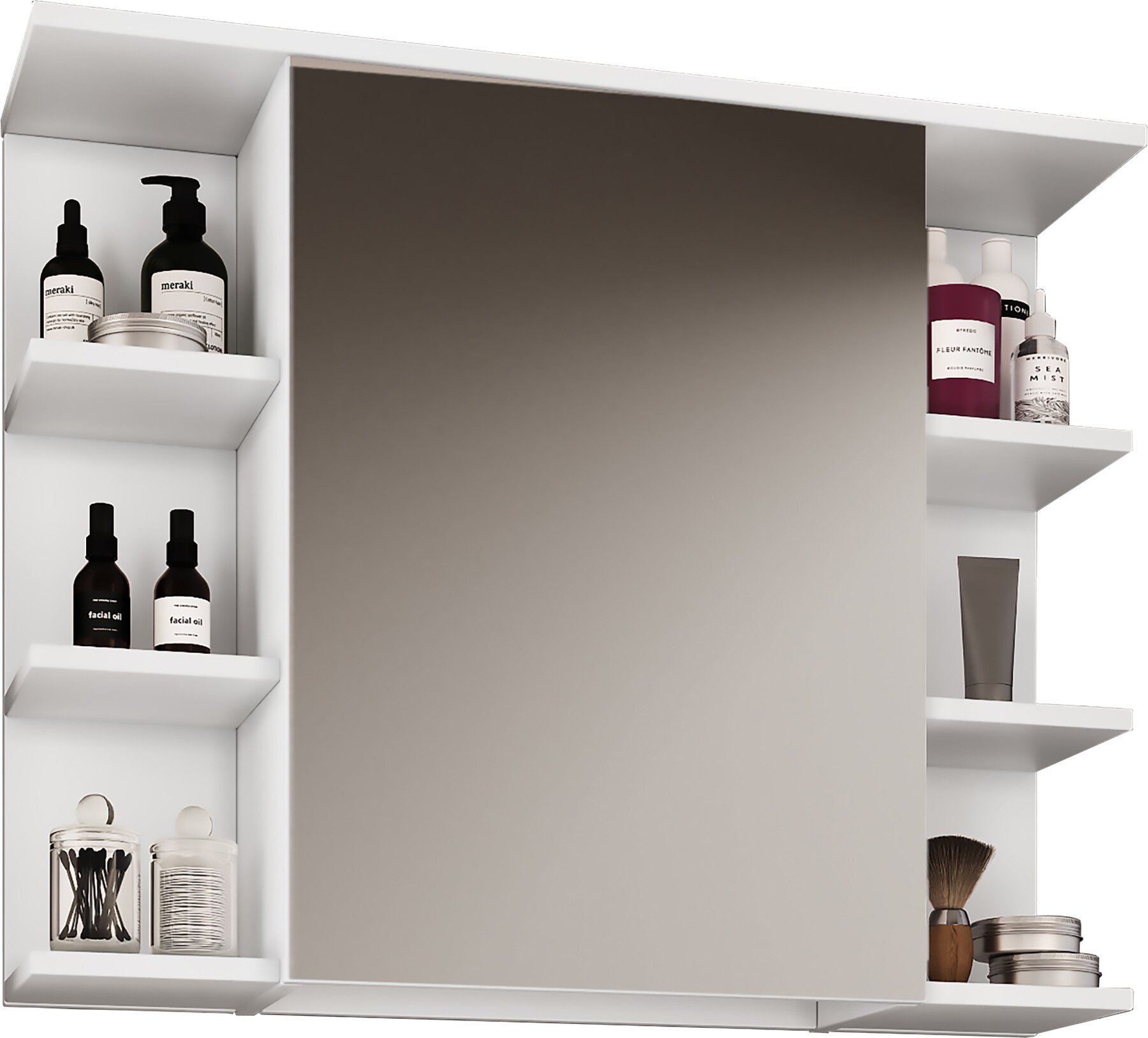 VCM Badschrank zeitlos | Ma&szlig;e ca. H. 64 x B. 80 cm T. 21 cm | ausreichend Stauraum | Spiegelschrank - Zalo - Bild 1