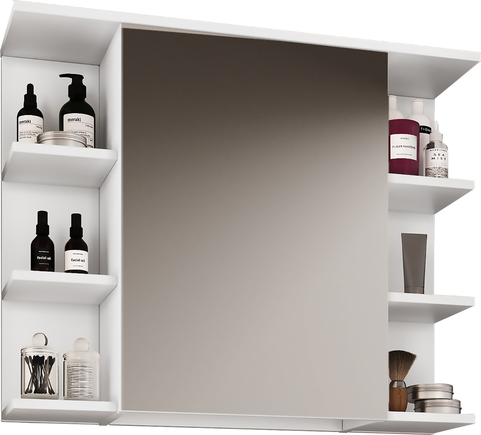 VCM Badschrank zeitlos   Maße ca. H. 64 x B. 80 cm T. 21 cm   ausreichend Stauraum   Spiegelschrank – Zalo | 04051814409332