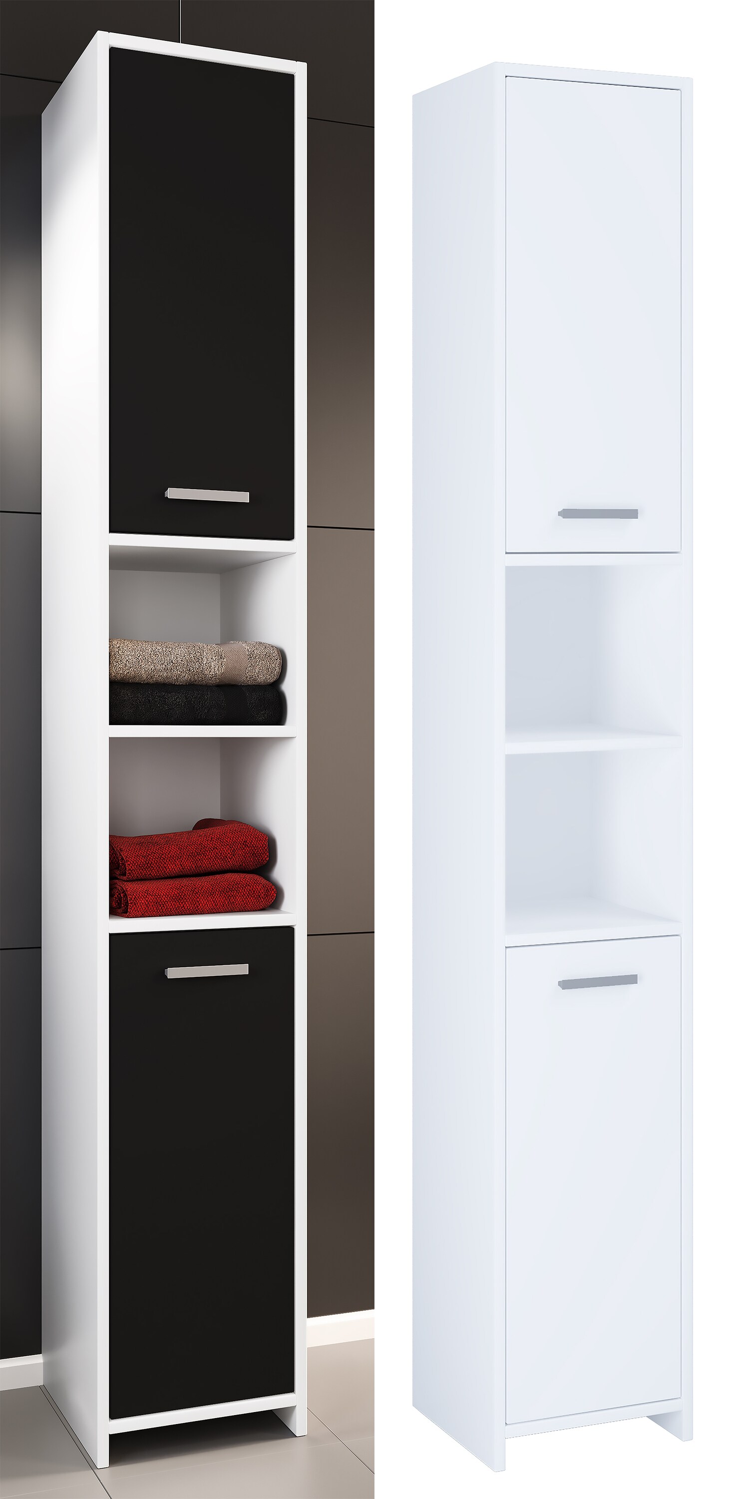 VCM Holz Badezimmerschrank | Badm&ouml;bel | Stand Badschrank | Badezimmer | Hochschrank | Ma&szlig;e ca. H. 180 x B. 30 x T. 30 cm - Zalo - Bild 1