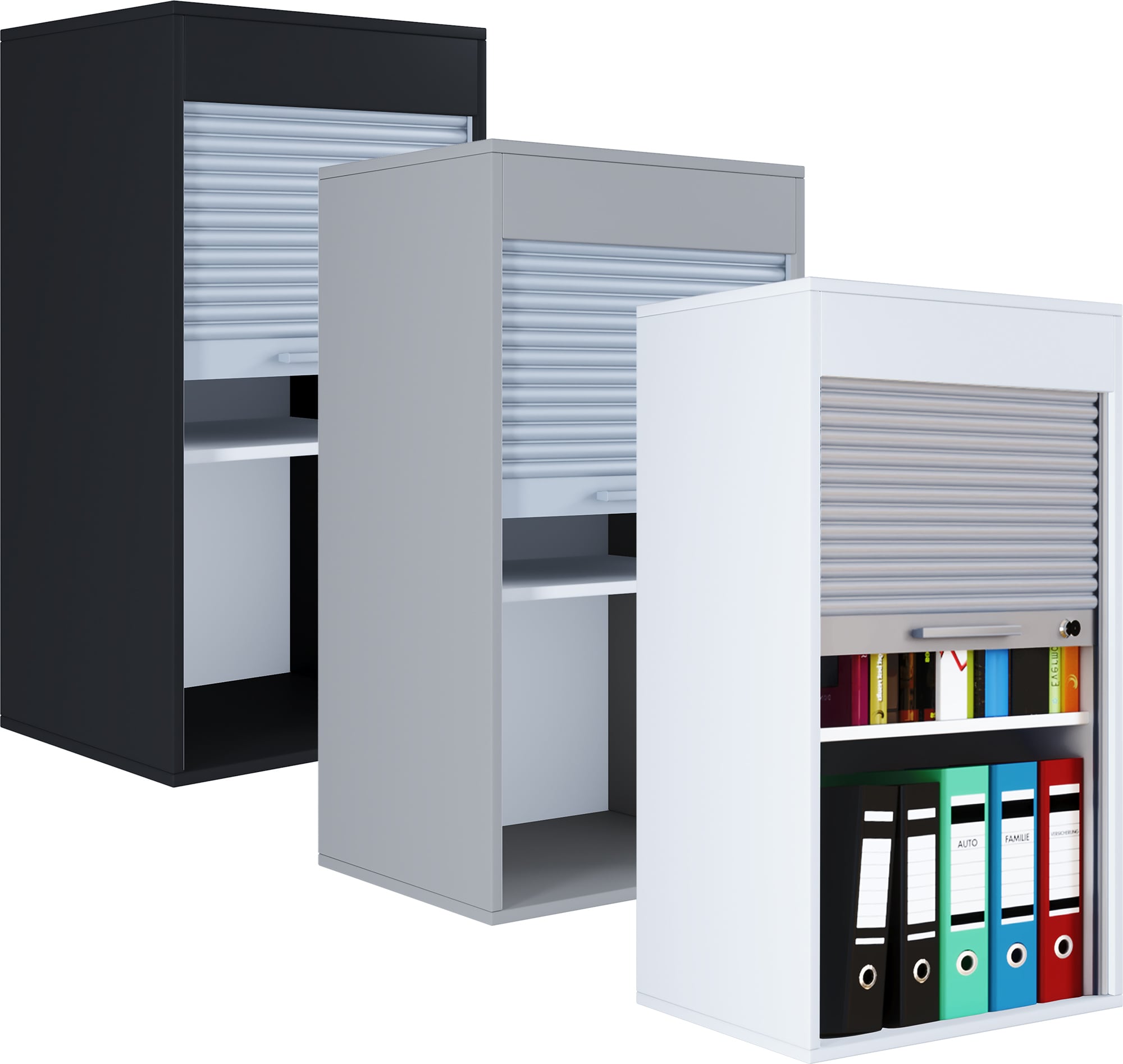 VCM B&uuml;roschrank | Aktenschrank mit Rollladen| Ma&szlig;e ca. H. 93 x B. 50 x T. 40 cm &ndash; Aktos L - Bild 1