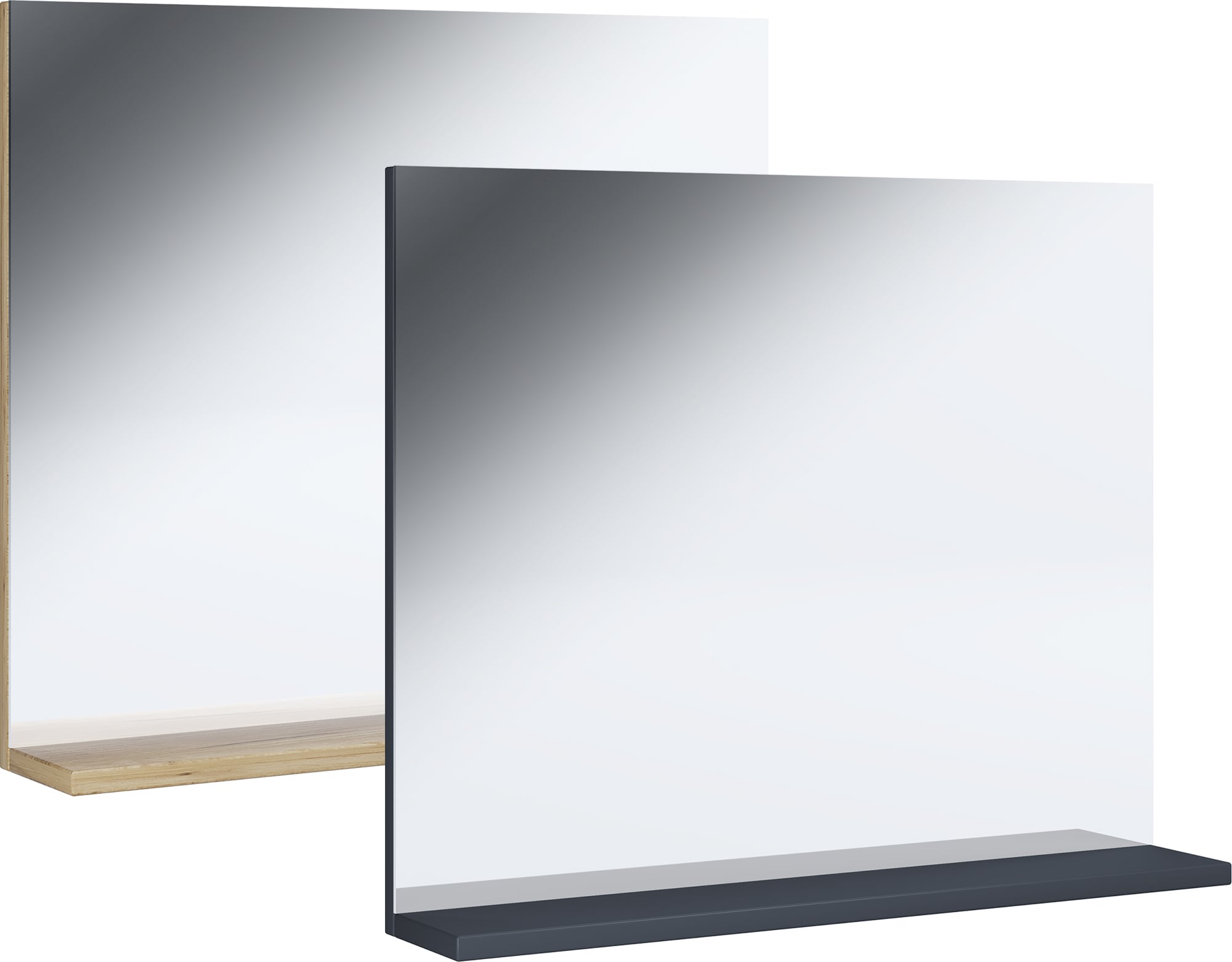 VCM Badspiegel rahmenlos | H&auml;ngespiegel mit Ablage | modernes Design | Ma&szlig;e ca. H. 60 x B. 50 x T. 2 cm | Wandspiegel &ndash; Landos - Bild 1