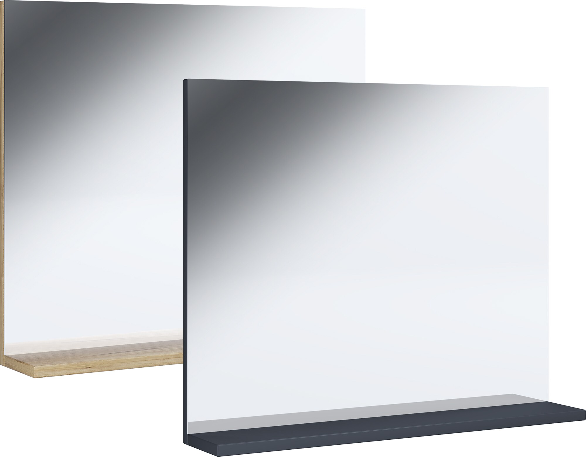 VCM Badspiegel rahmenlos | H&auml;ngespiegel mit Ablage | modernes Design | Ma&szlig;e ca. H. 60 x B. 50 x T. 2 cm | Wandspiegel &ndash; Landos - Bild 1